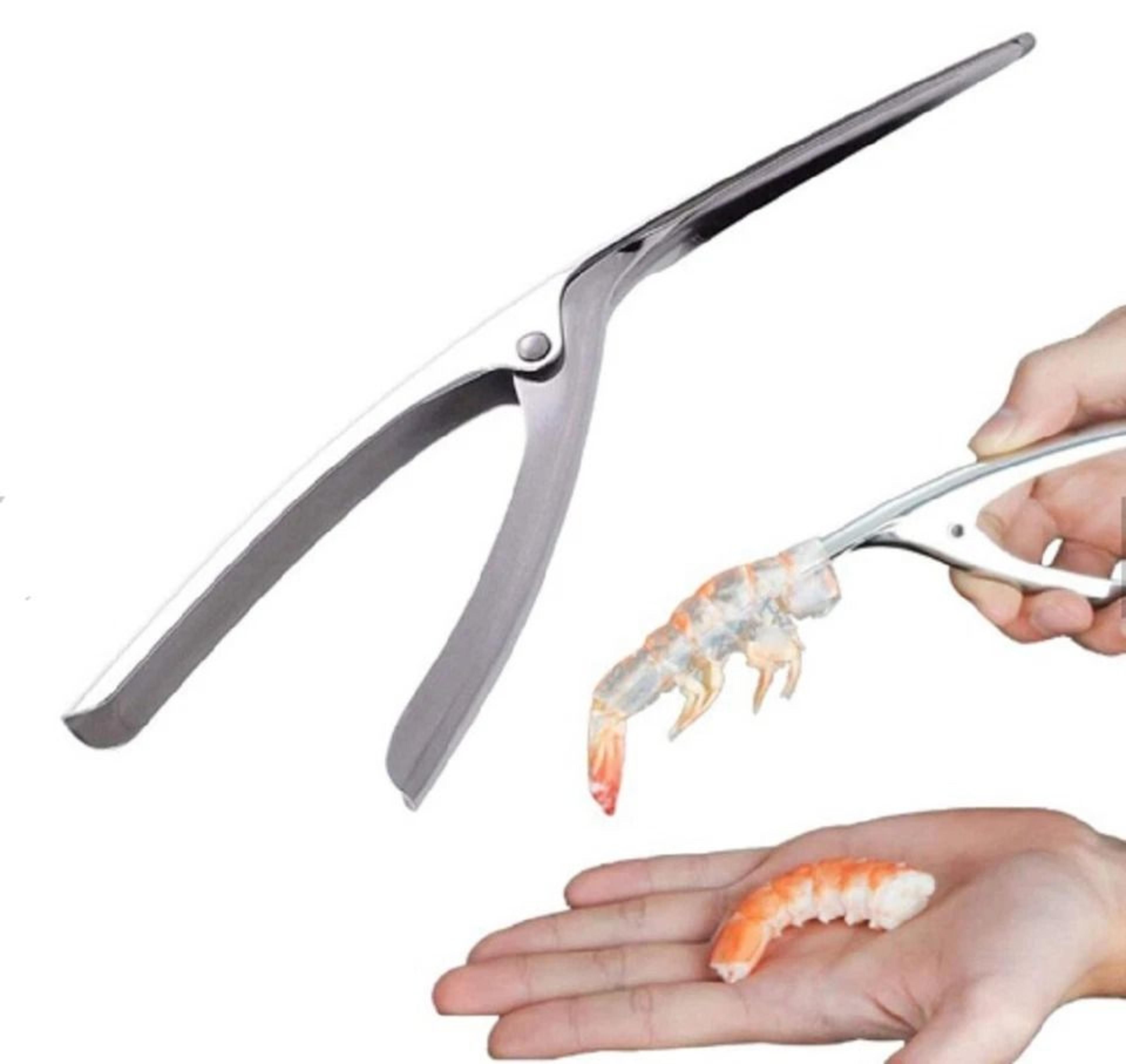 stainless steel shrimp deveiner tool and shrimp peeler for quick seafood prep