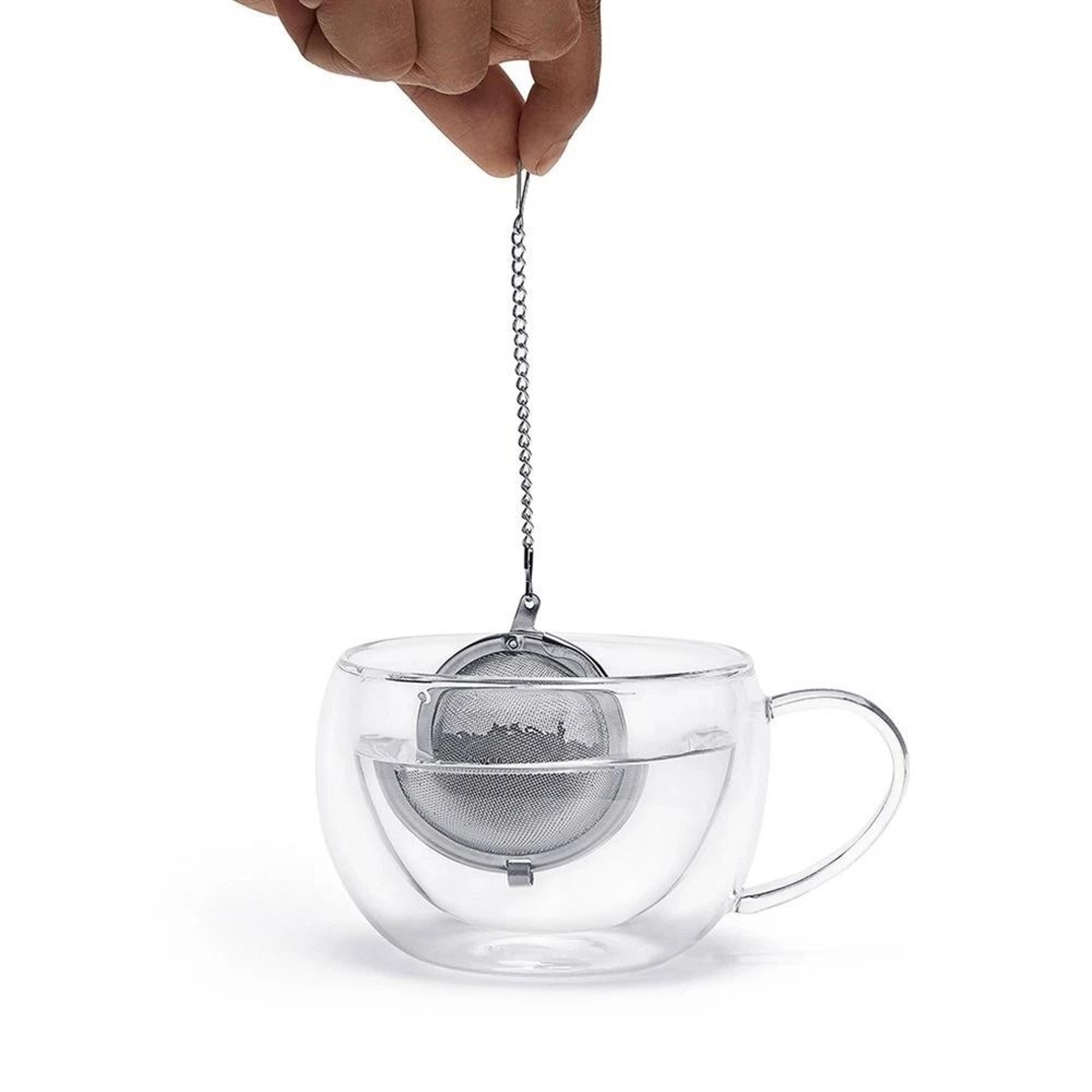 stainless steel tea infuser ball with secure lock for loose leaf tea