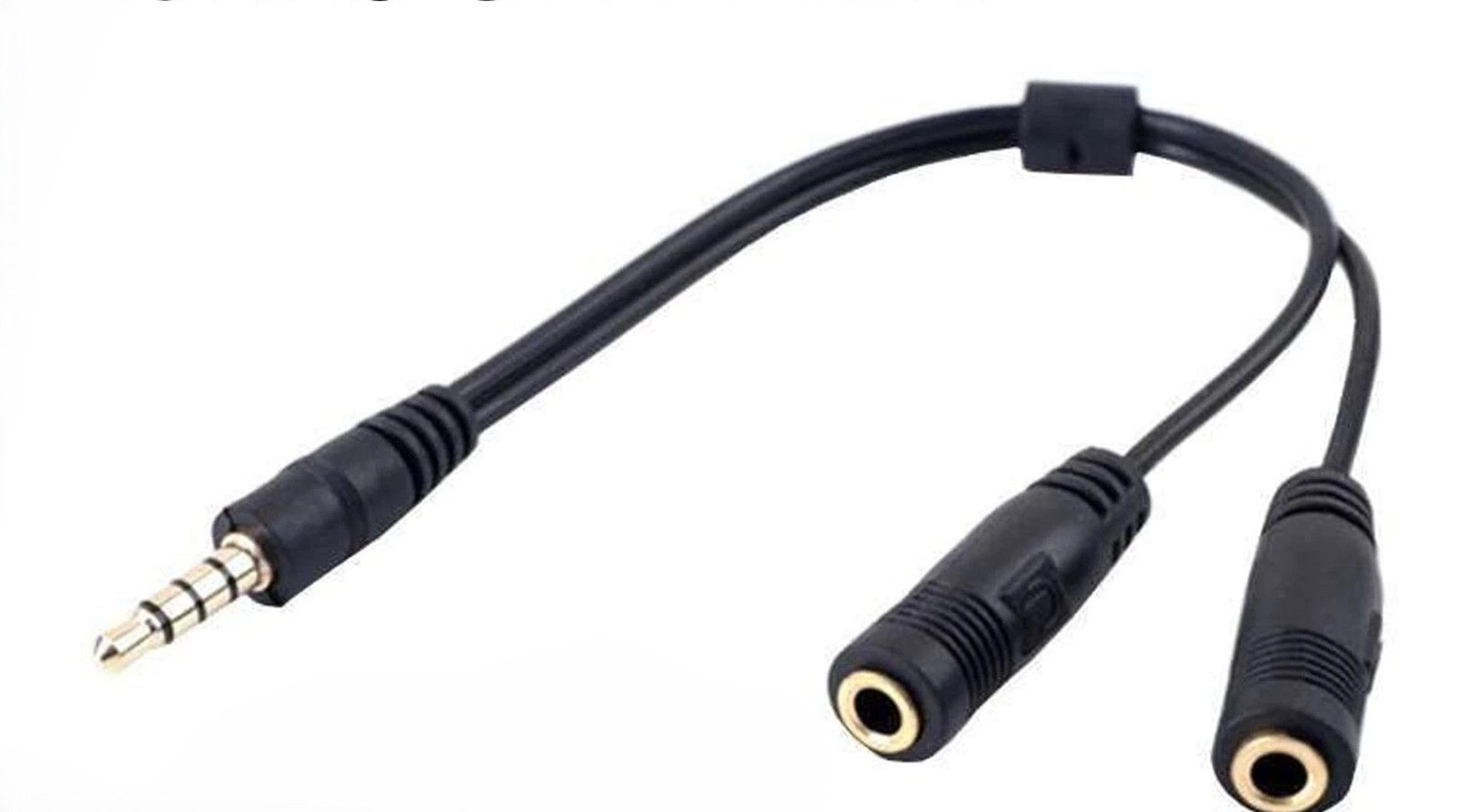 headset splitter cable gold plated audio mic adapter for headphones and pc
