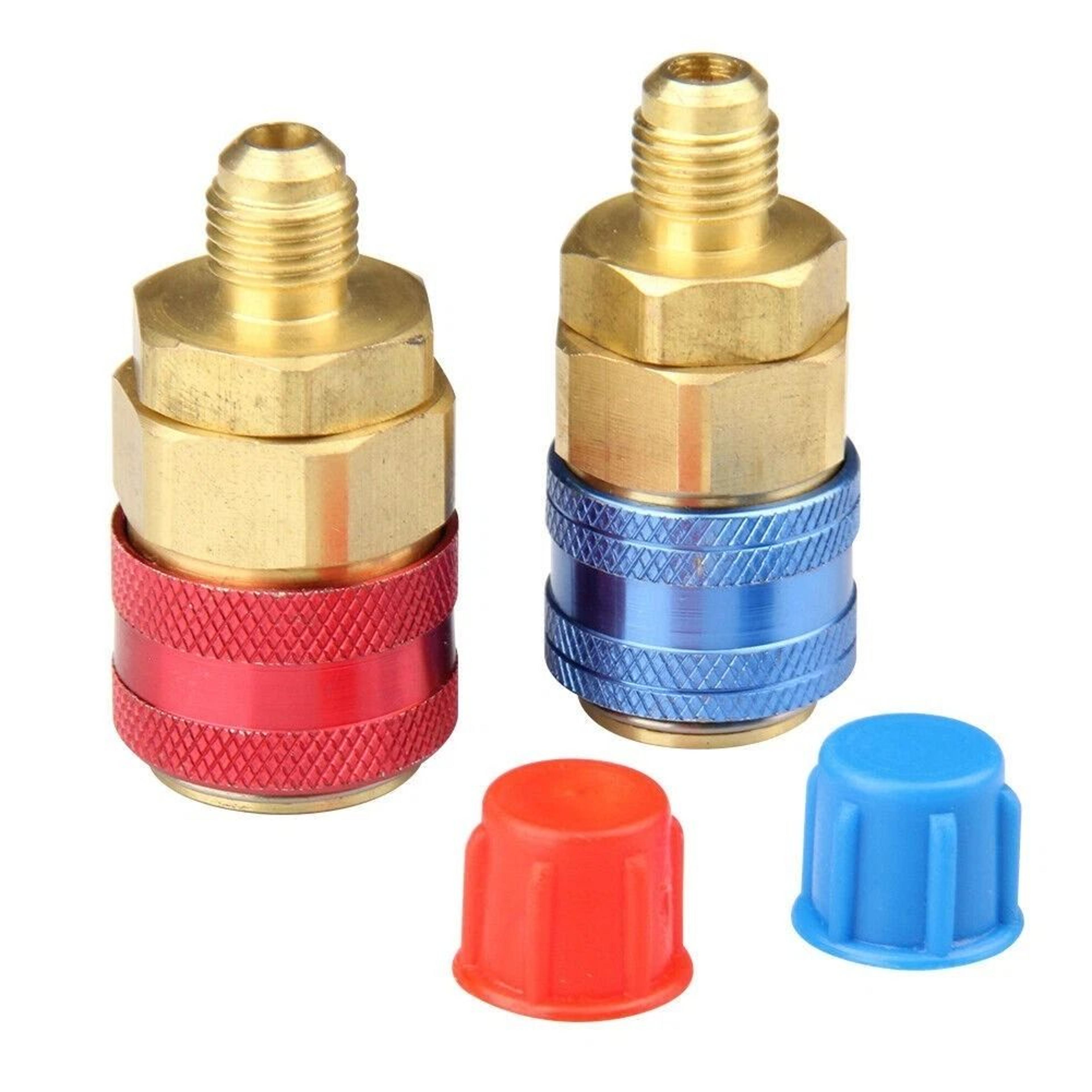 quick coupler set high low side ac charging adapter with sae male flare