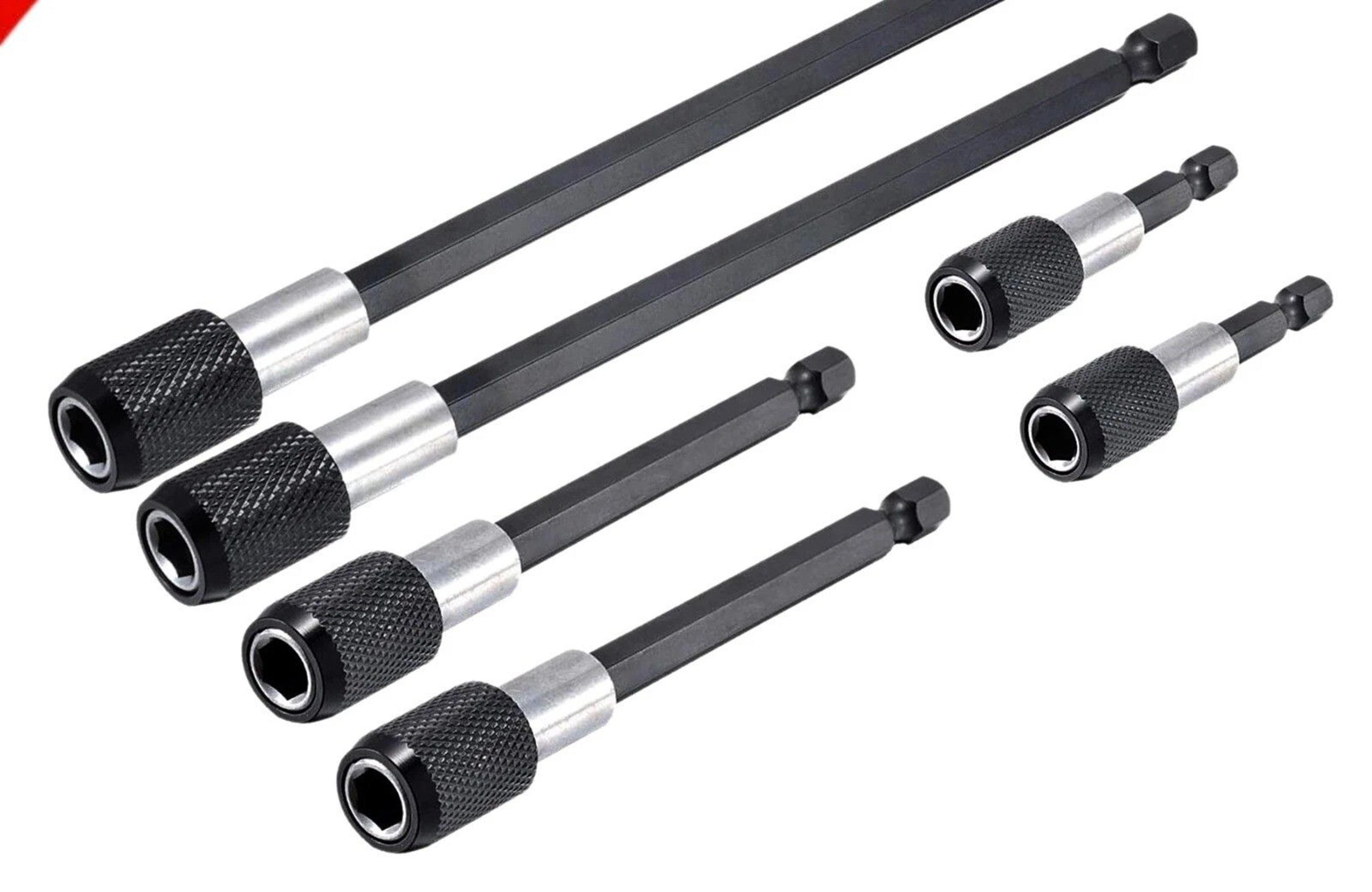magnetic bit holder set with quick release bit holder and hex shank fit