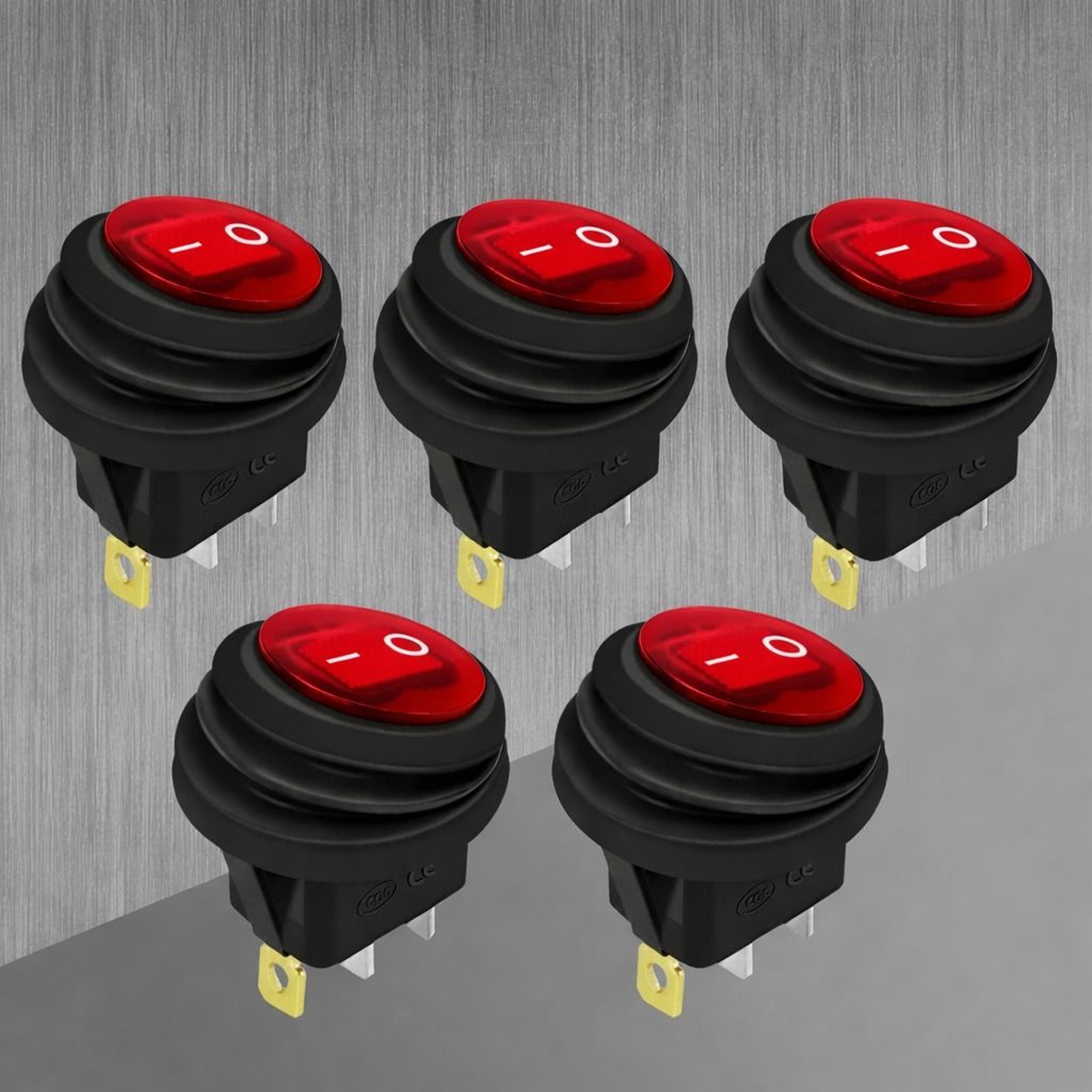 waterproof rocker switch red led round spst toggle for car boat rv