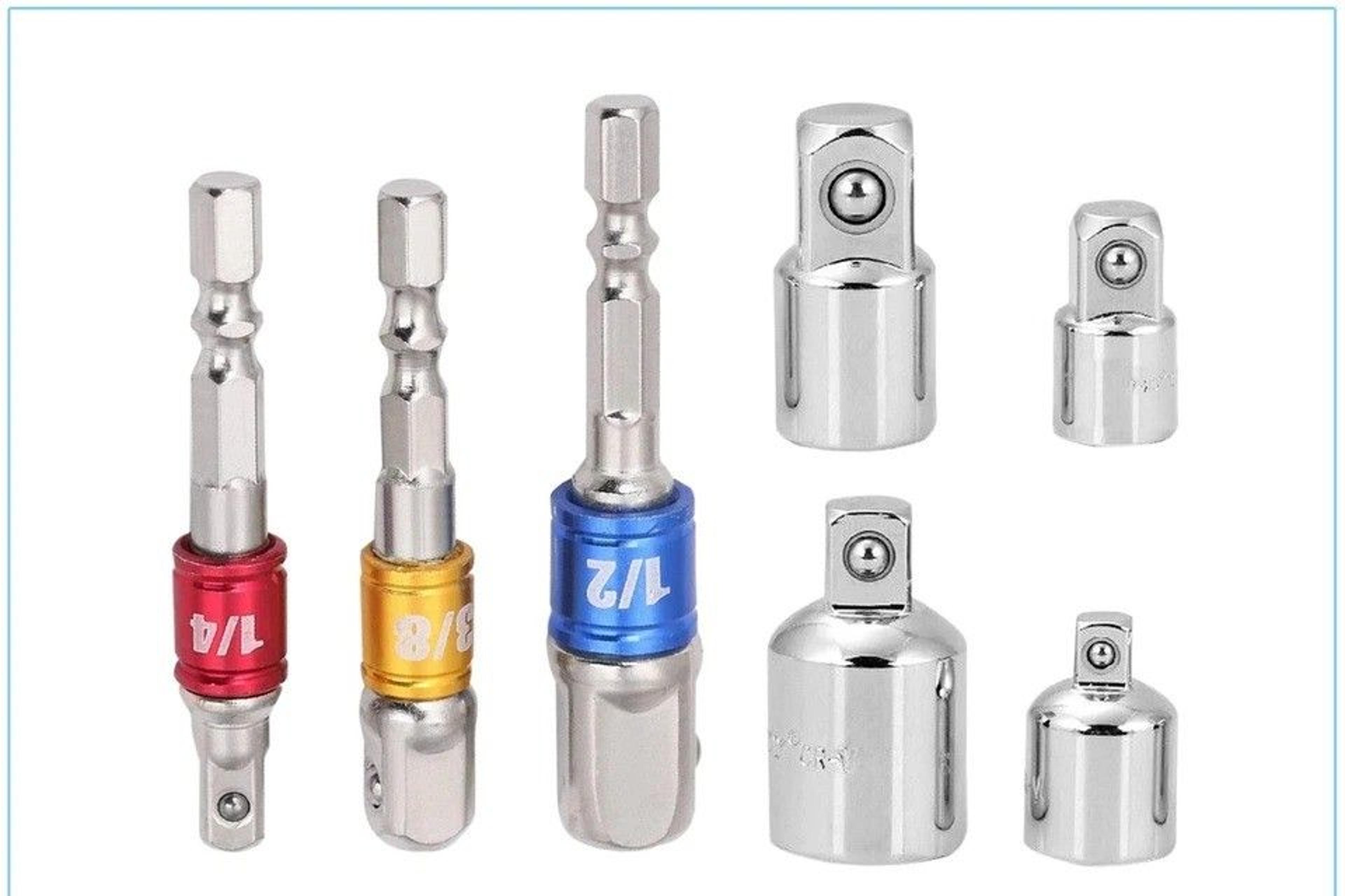 impact socket adapter set with reducers for drive ratchets