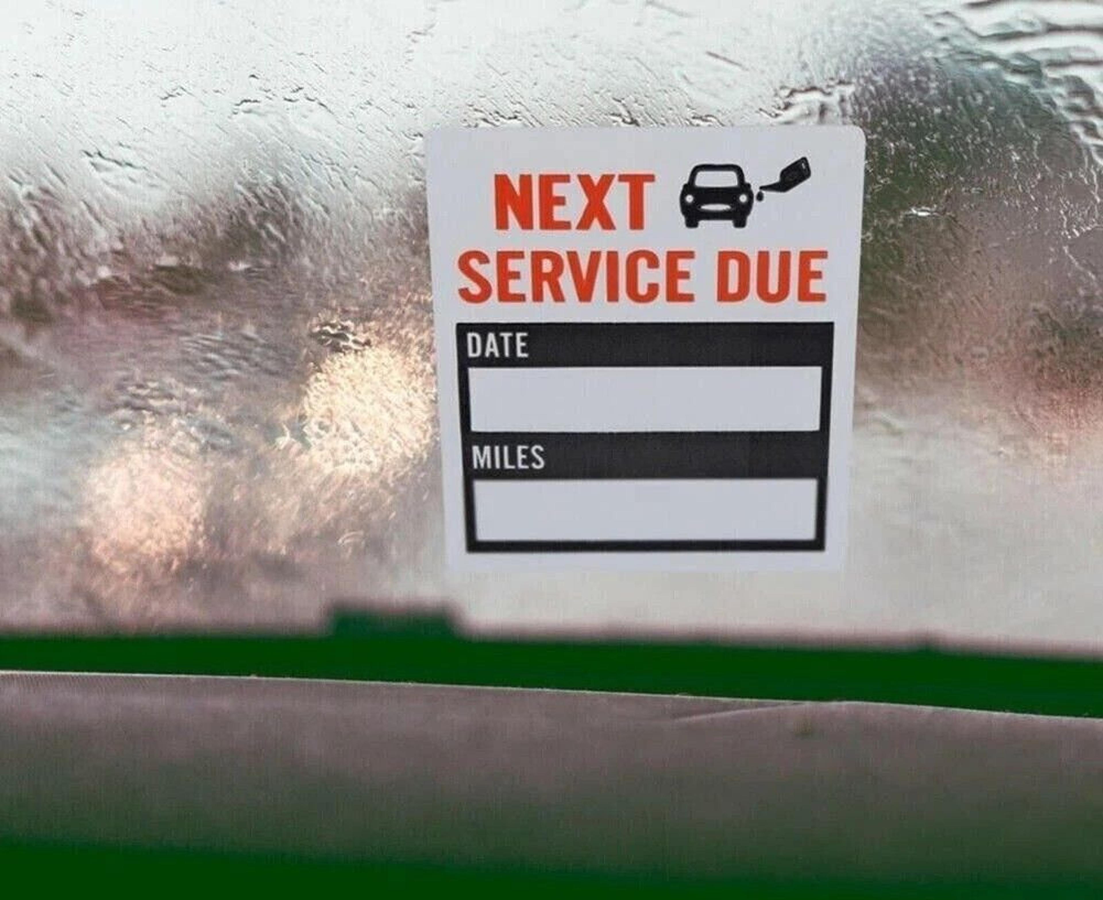 made oil change reminder stickers roll count clear service labels