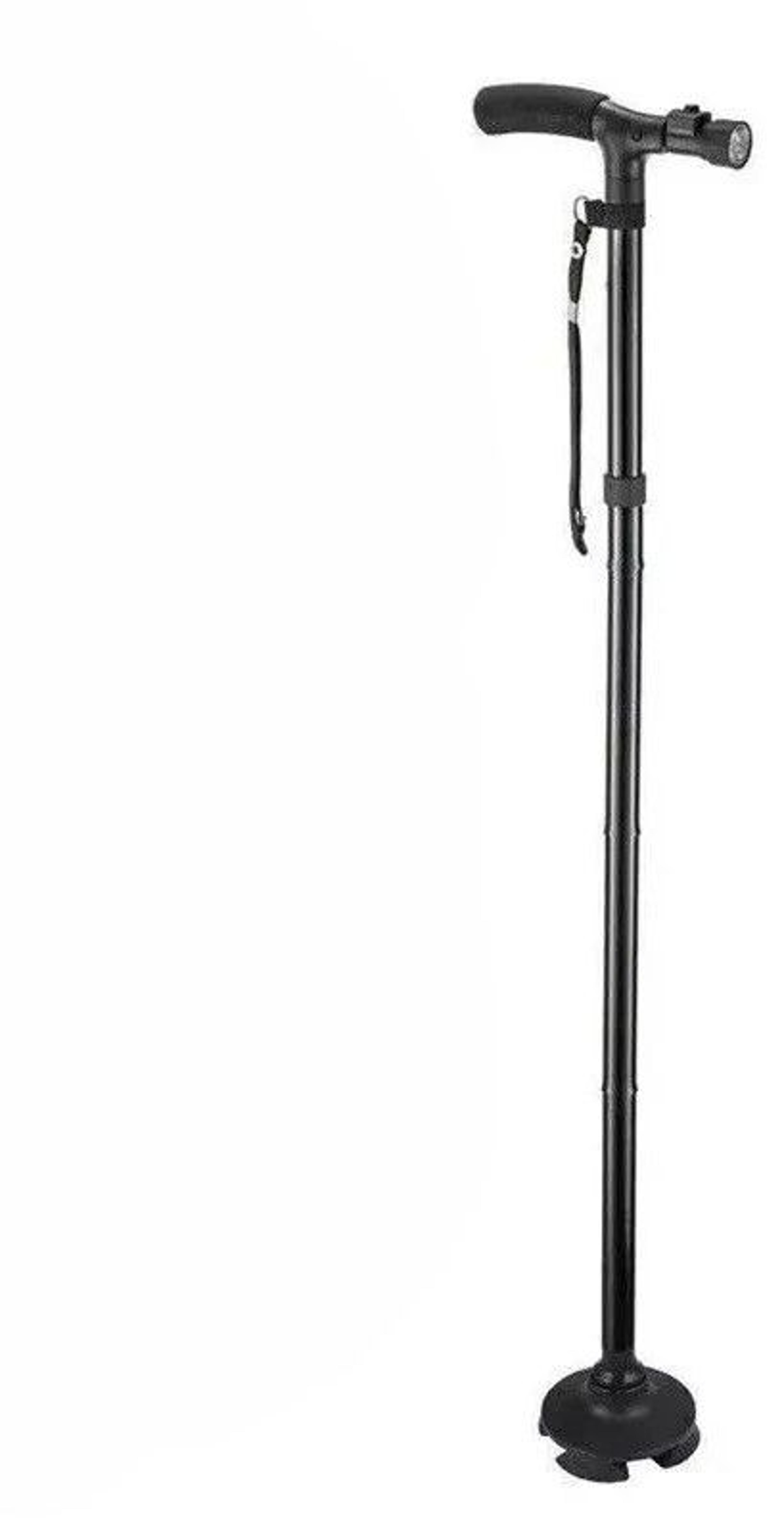 folding walking cane with led light, adjustable height mobility aid