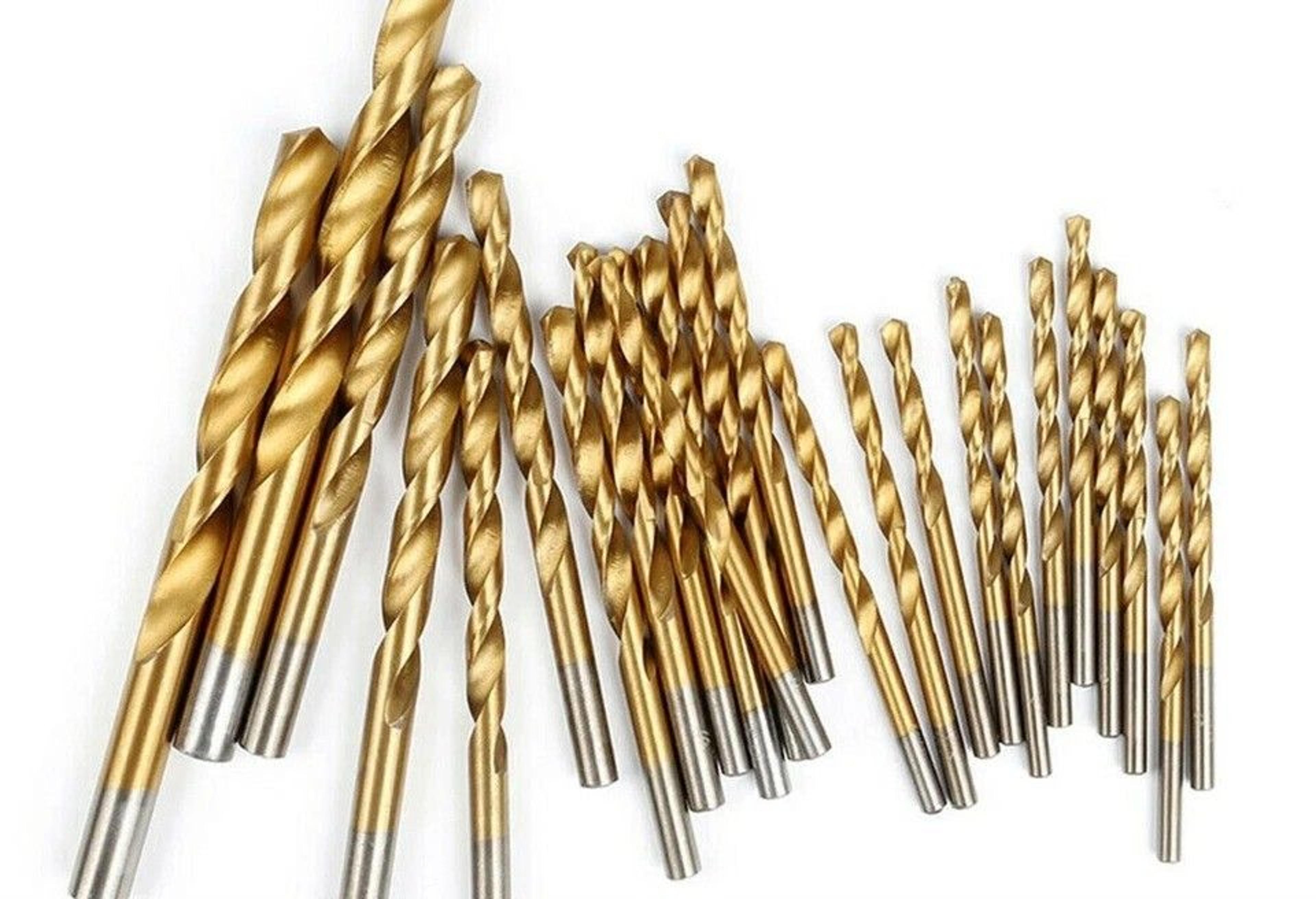 hss titanium drill bit set for wood, metal & plastic multi-purpose twist drill bits