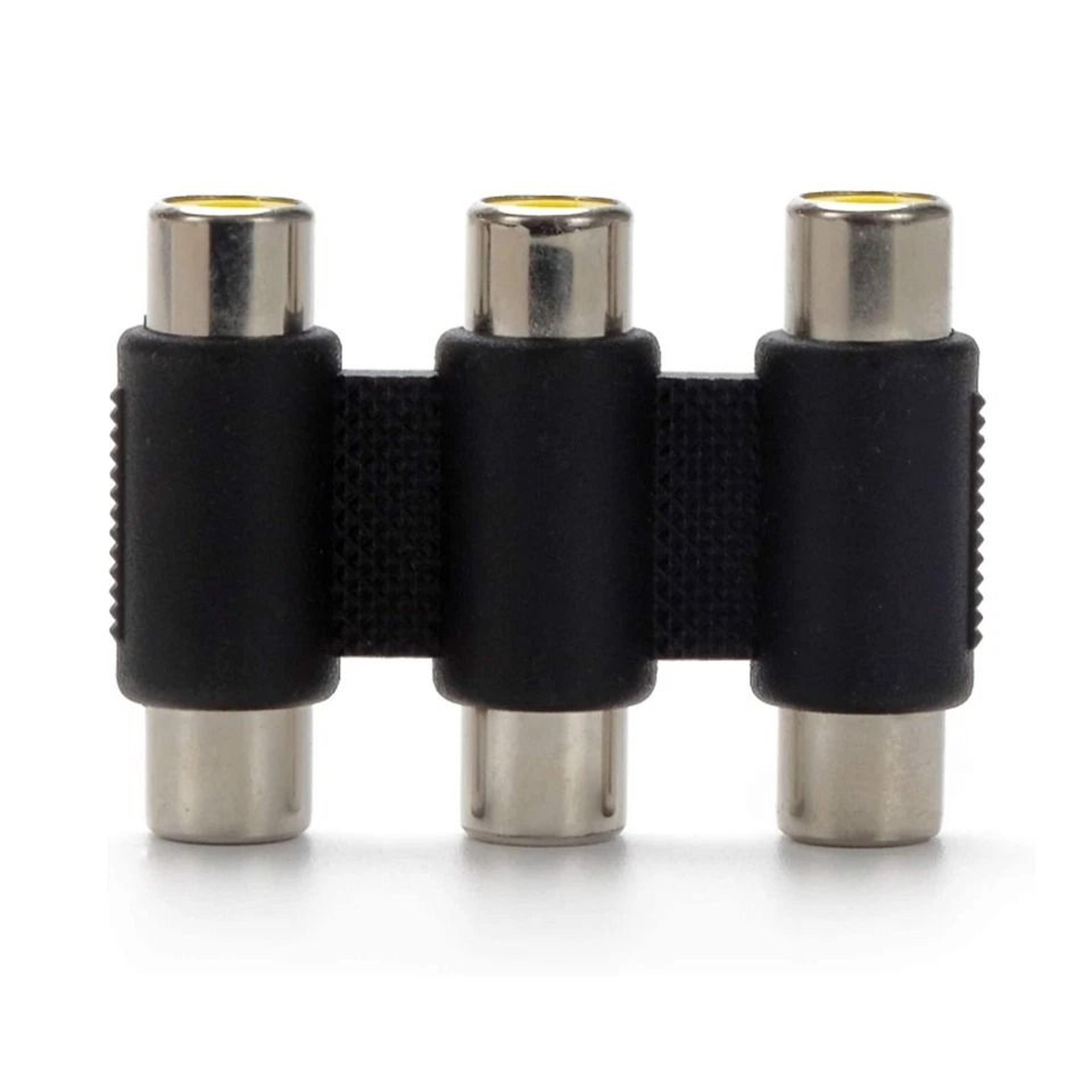 triple rca female to female coupler for tv dvd console rca adapter av extension connector