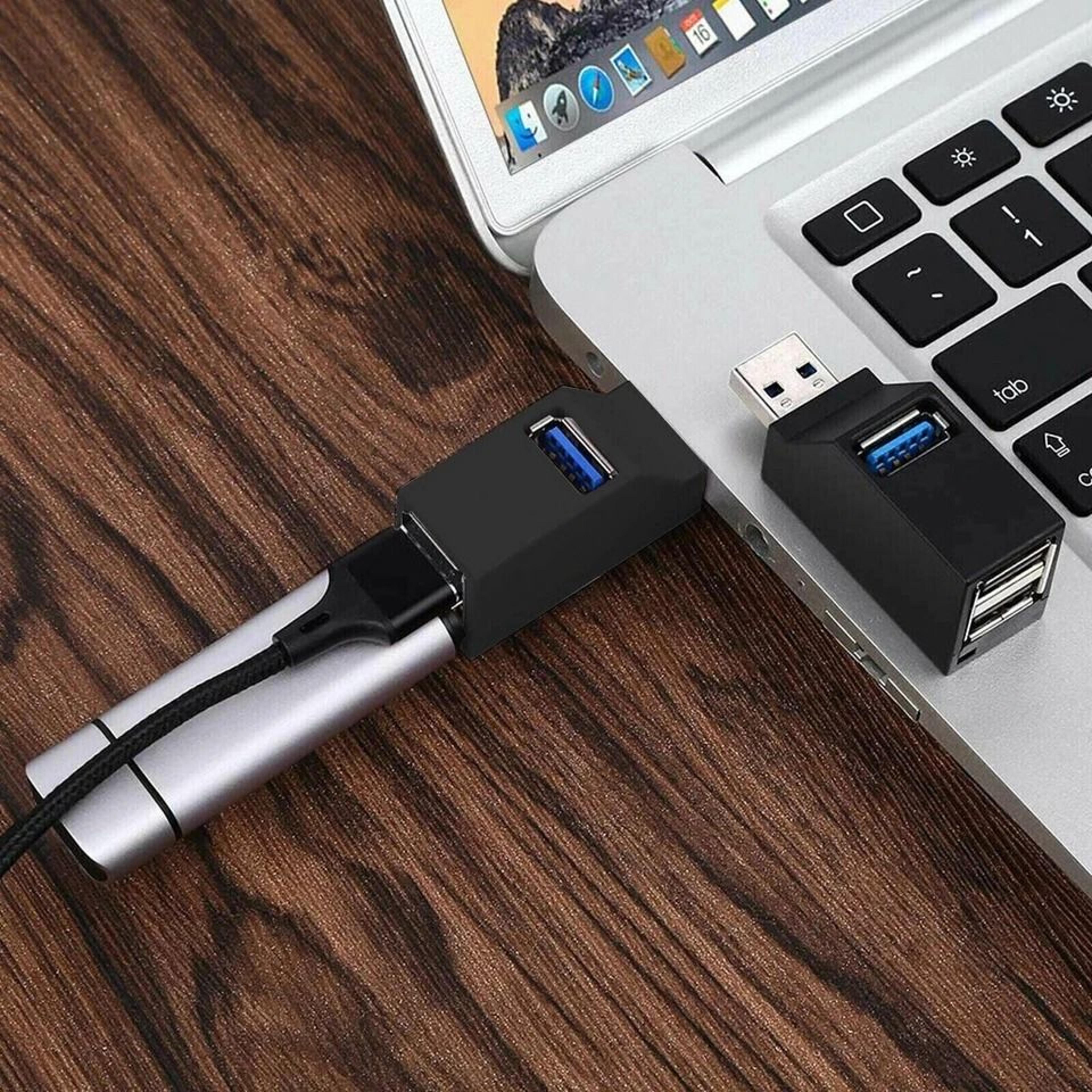 usb hub splitter for high-speed data transfer compatible with pc, laptop, and macbook