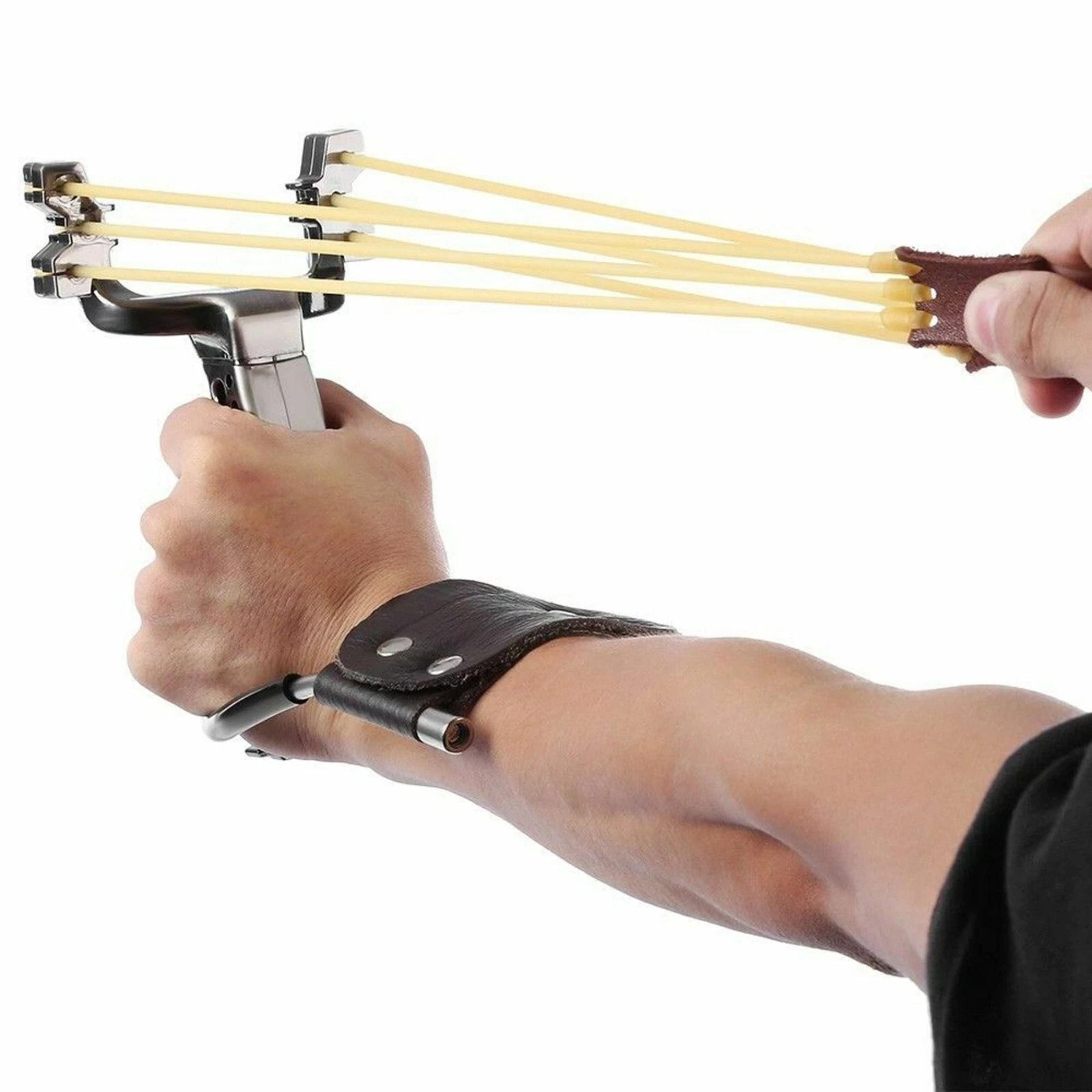 heavy duty slingshot for outdoor sports perfect for hunting and fishing, fits adults, teens, and boys