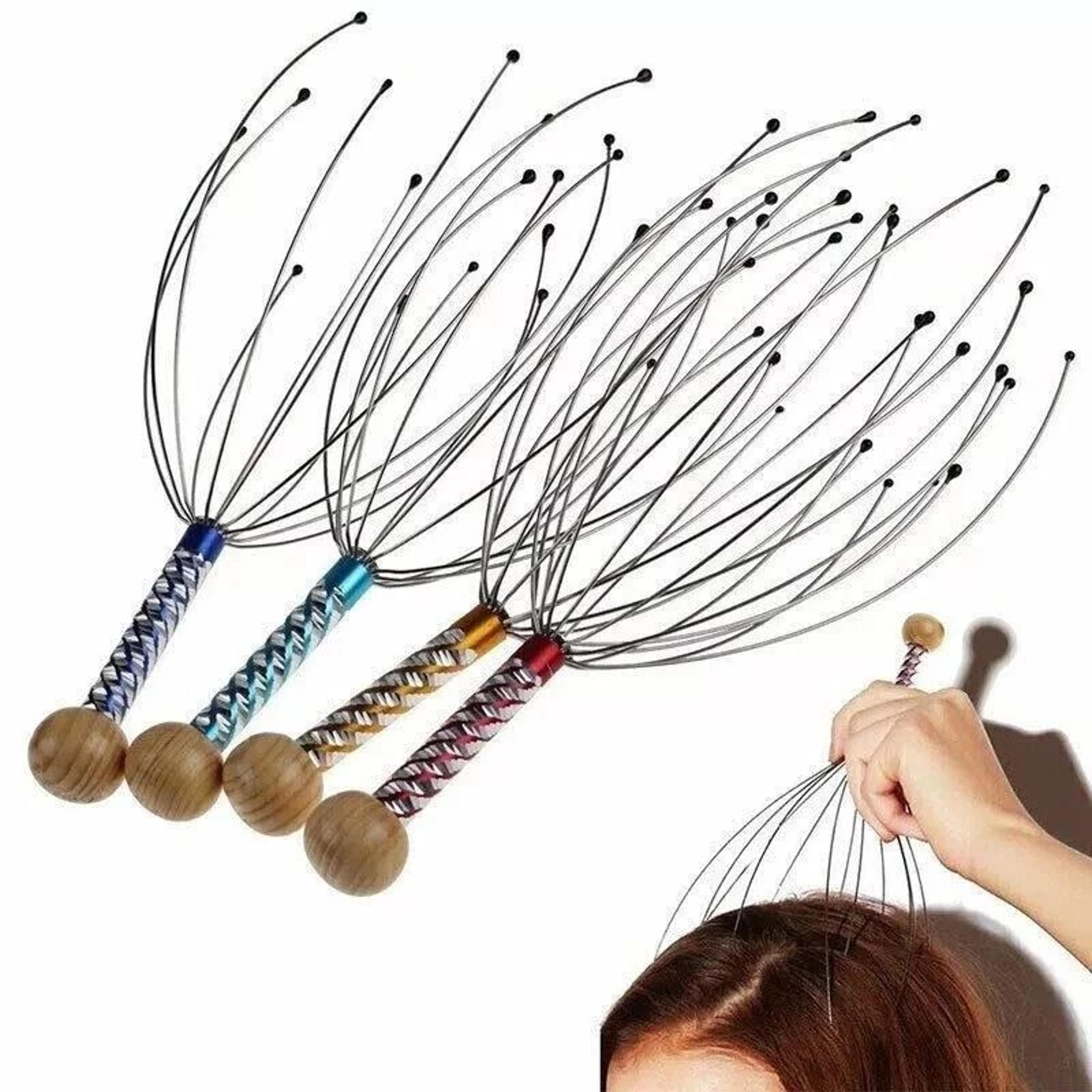 wood handle scalp massager head scratcher for stress relief