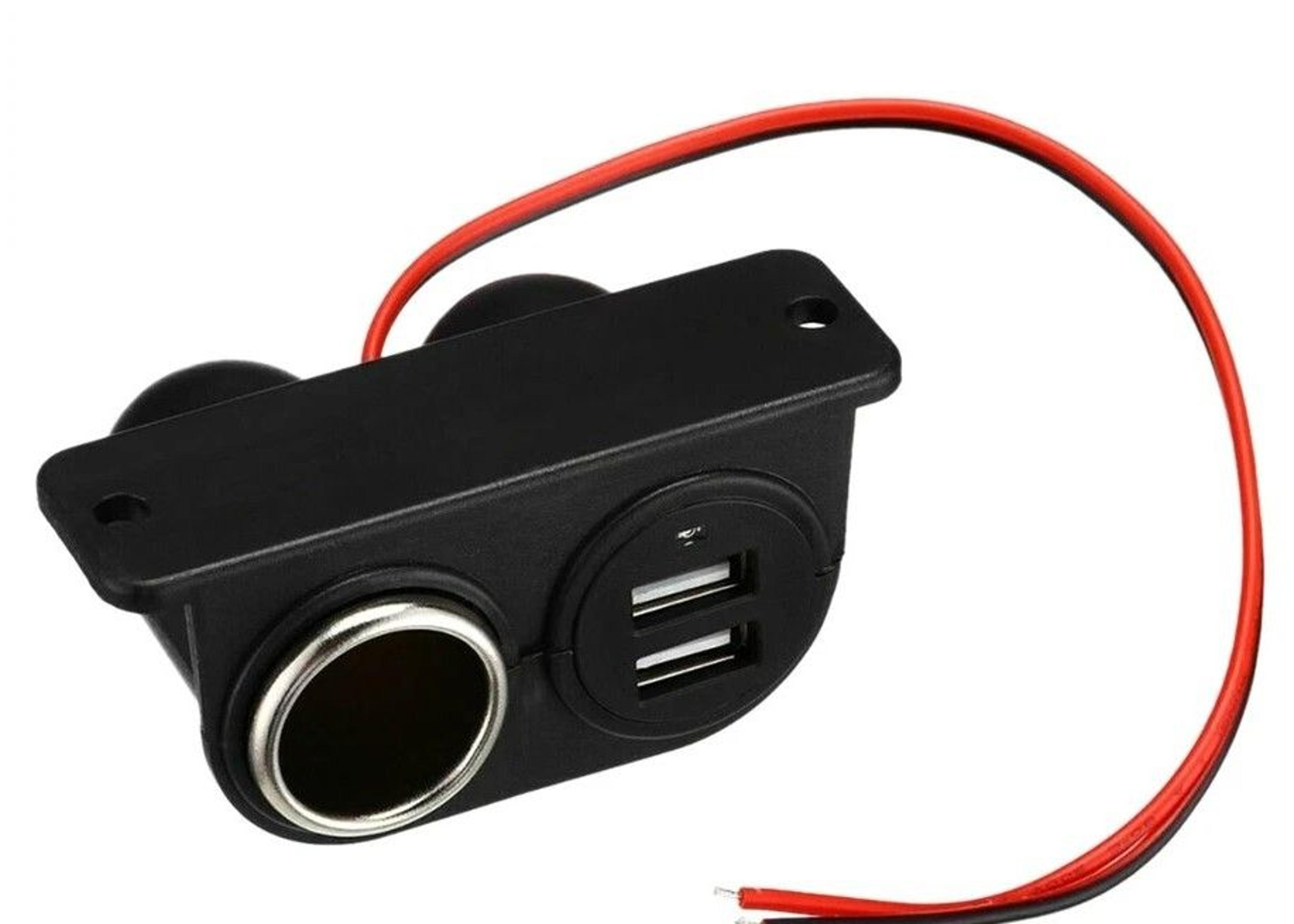 dual usb car charger splitter adapter cigarette lighter power outlet