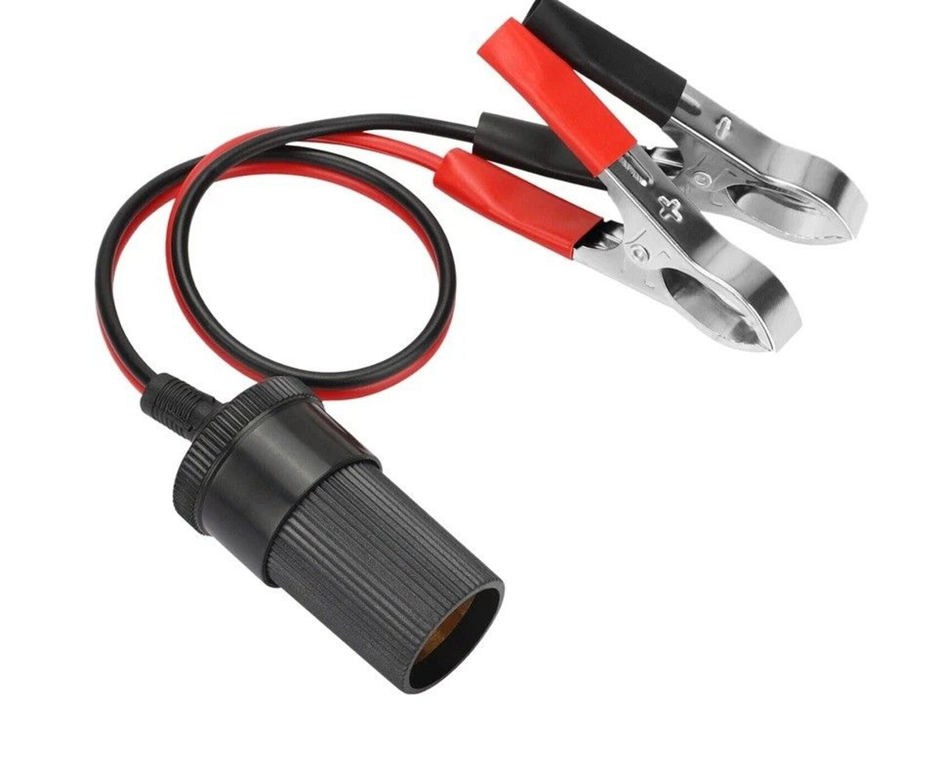 car battery alligator clamp power adapter socket with cigarette lighter connector