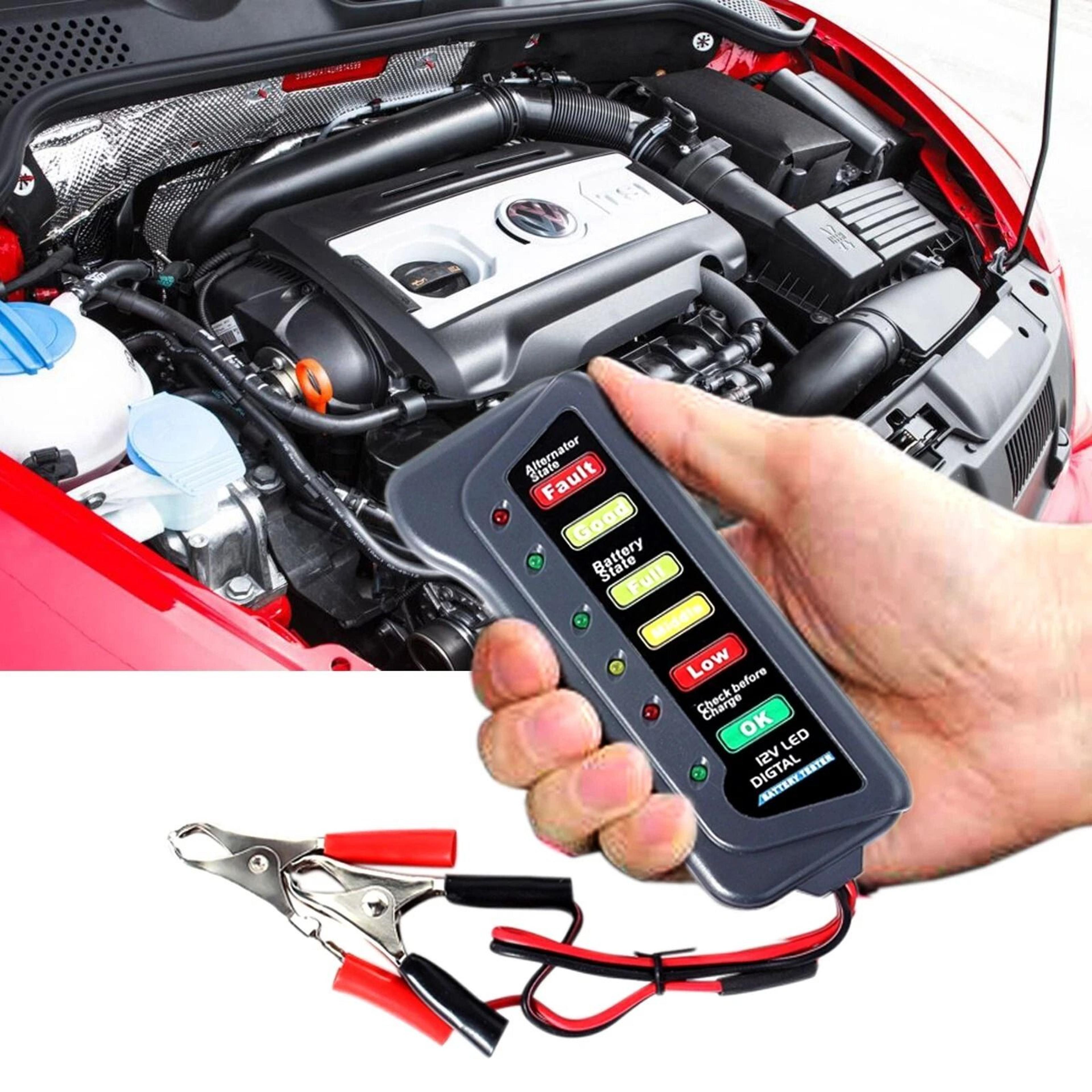 battery load tester & alternator analyzer automotive, marine, and motorcycle diagnostic tool