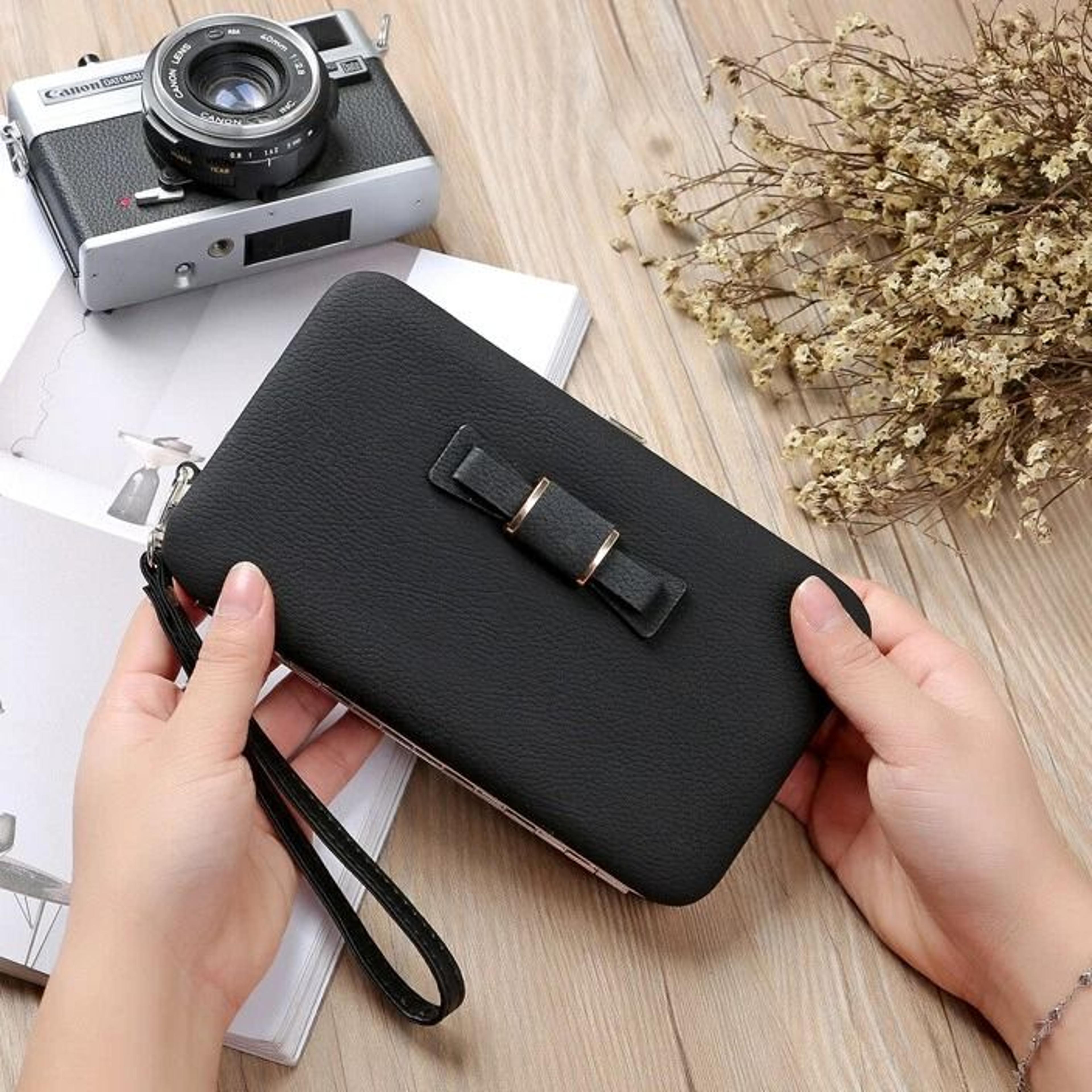 bowknot large capacity wallet with phone pocket and card holder