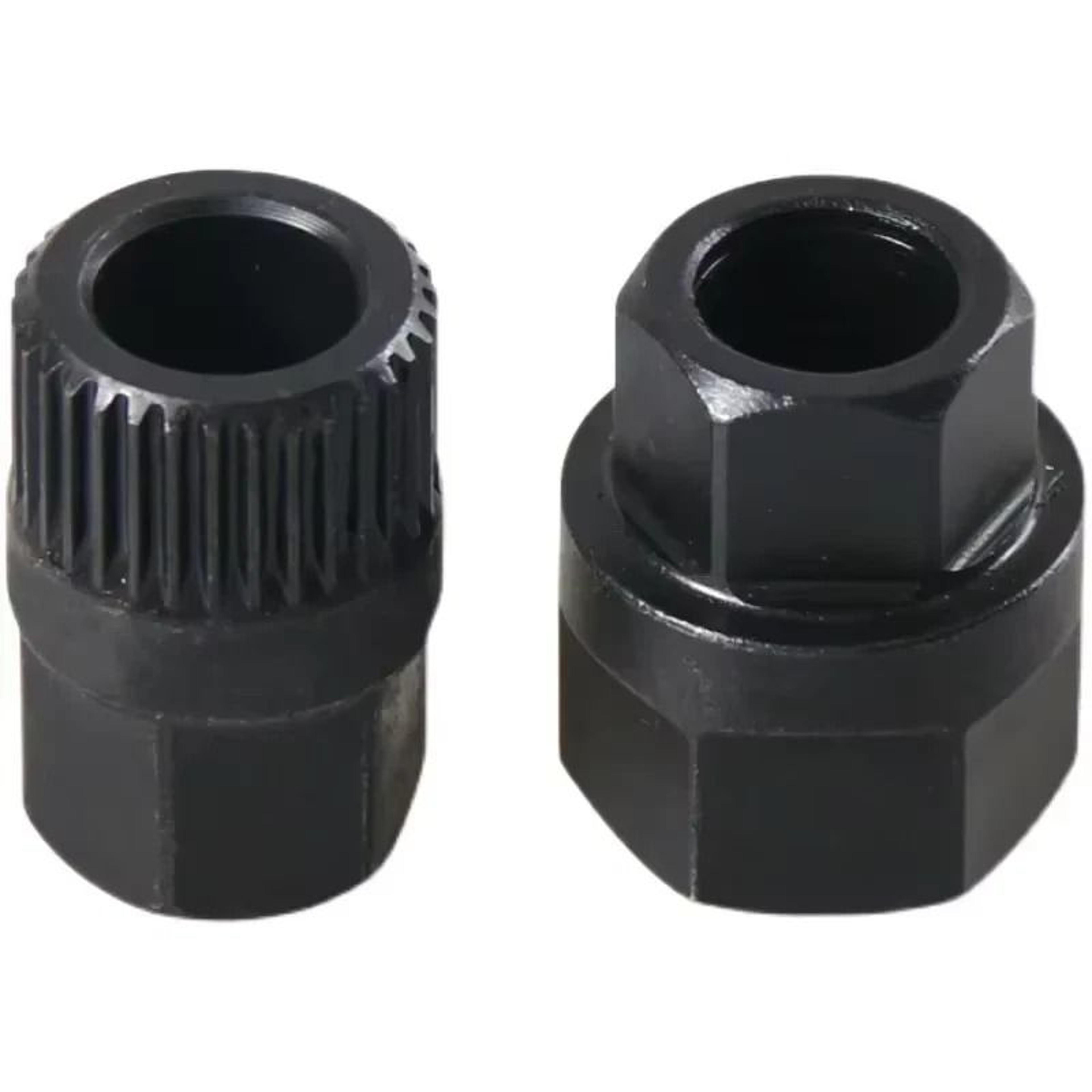 spline alternator pulley removal tool set for freewheel clutch pulley service