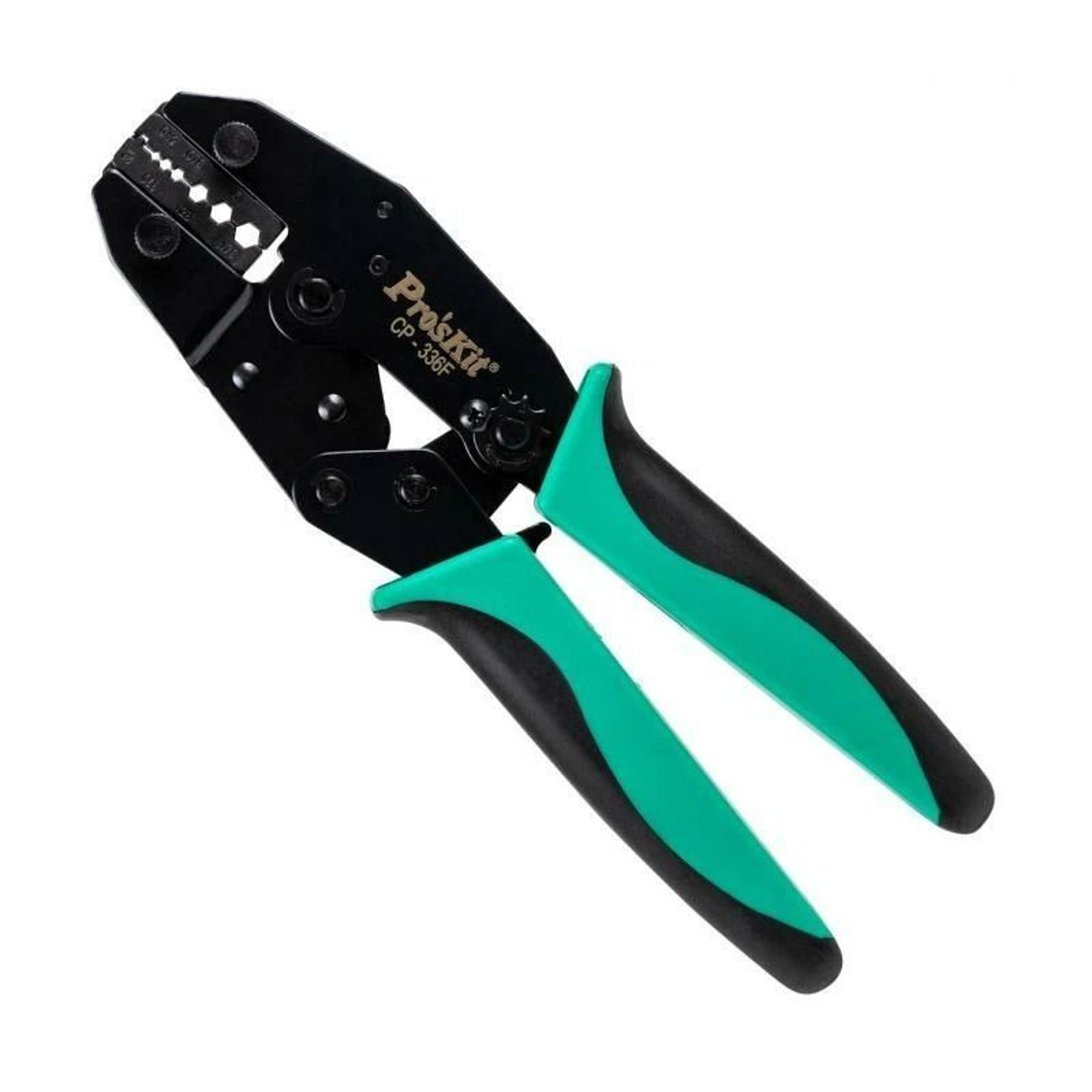 ratcheting coax crimper tool for and fiber optic connectors