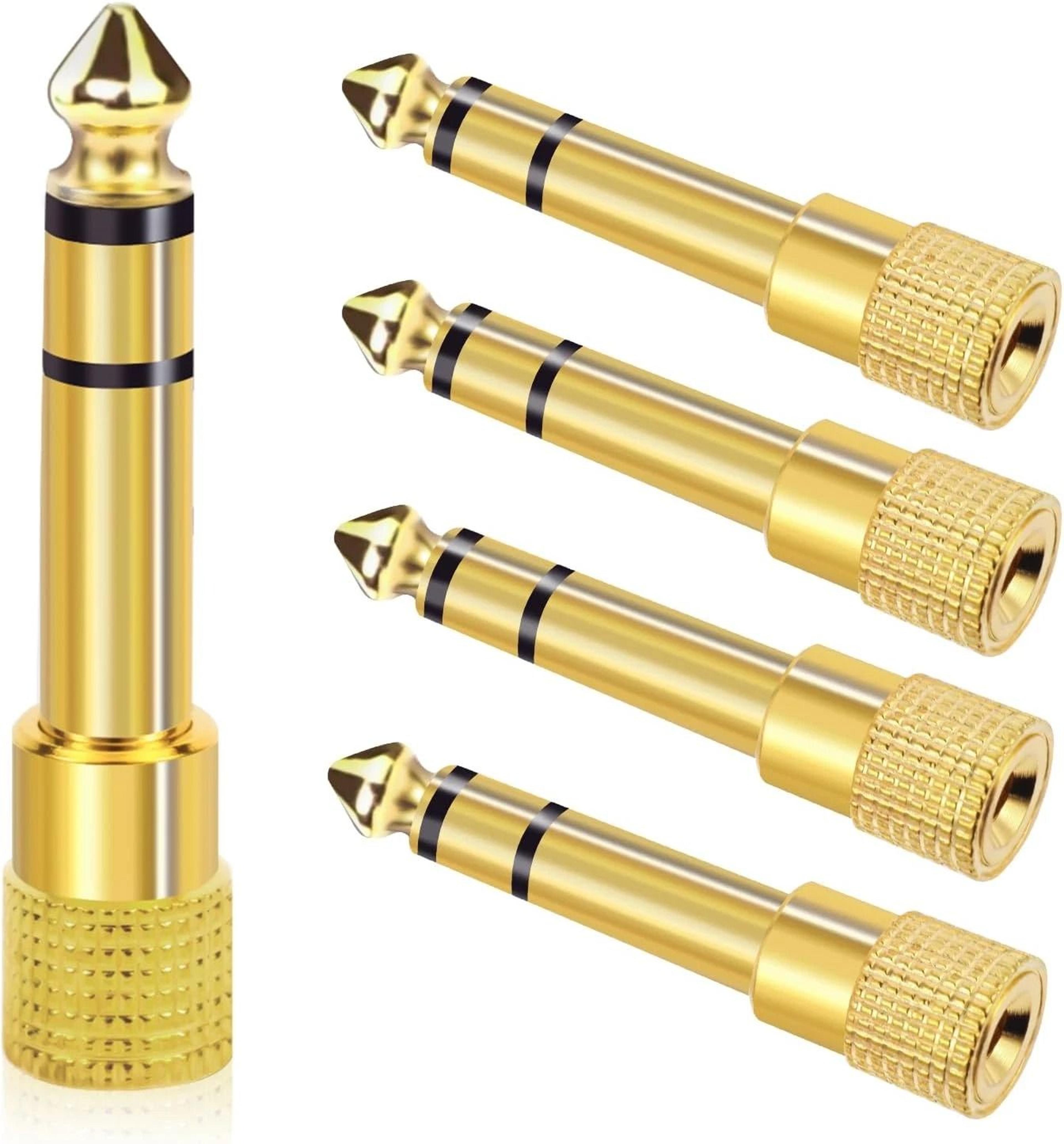 stereo headphone adapter gold plated trs jack converter
