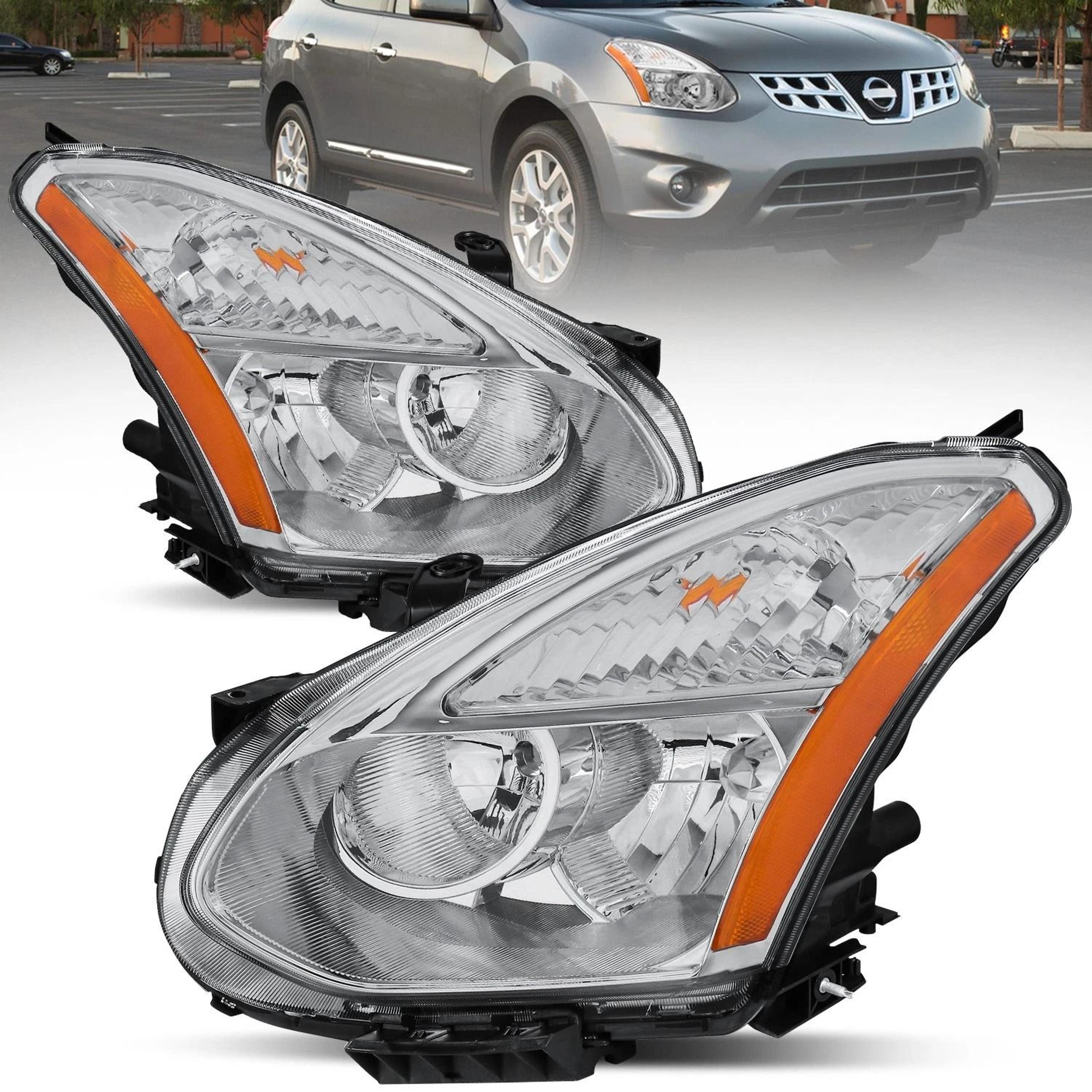 headlight assembly pair chrome halogen replacement