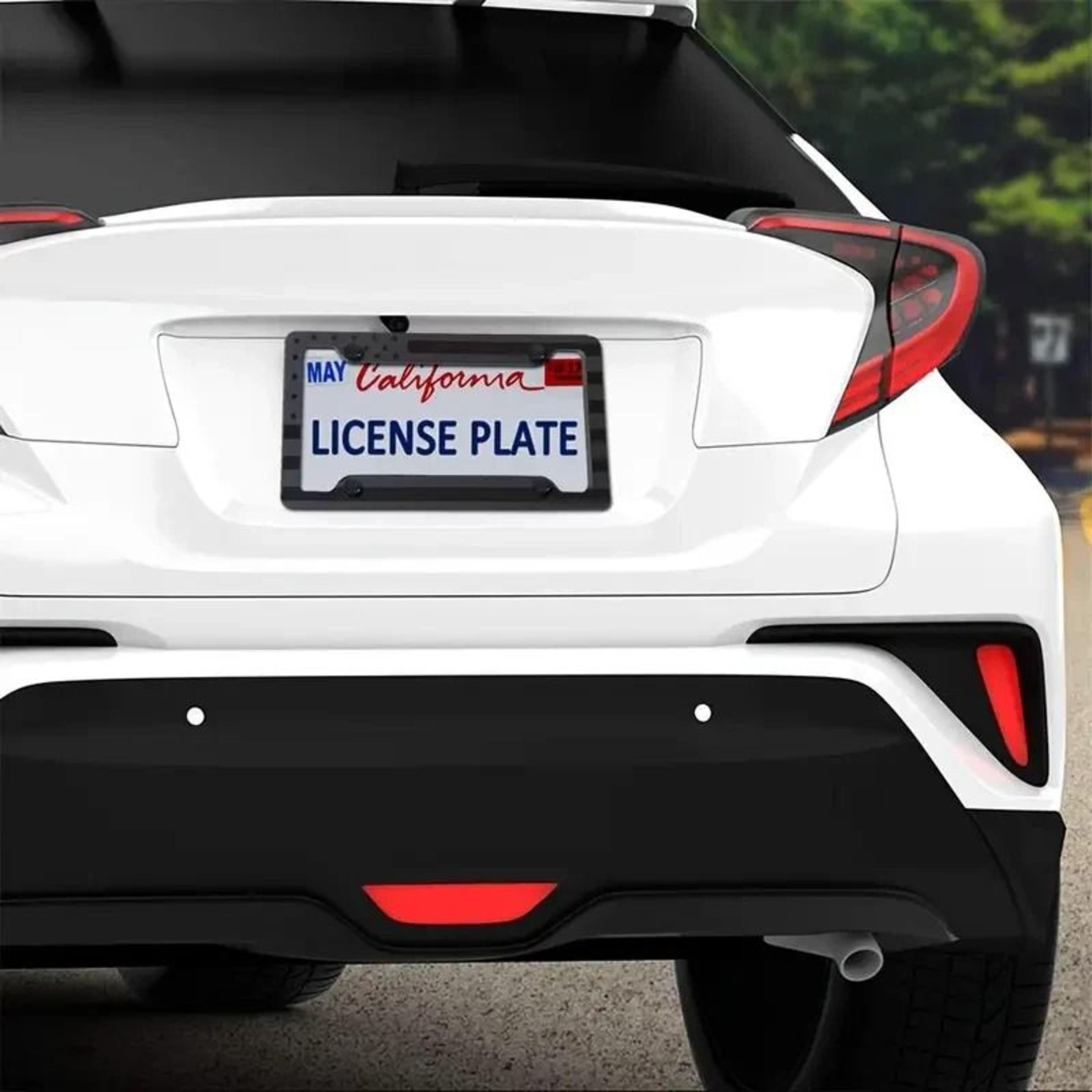 black american flag license plate frame embossed usa tag holder