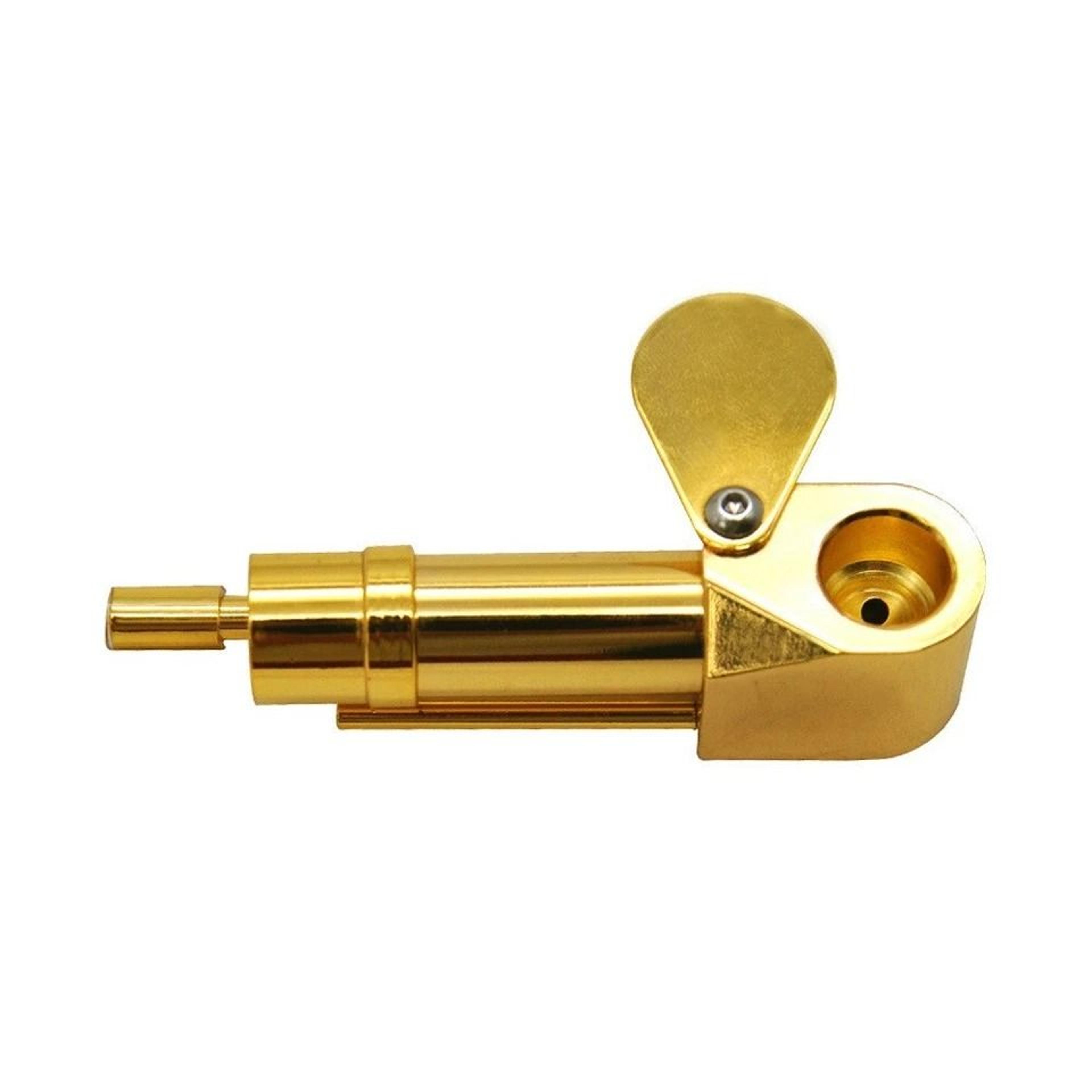 brass tobacco pipe with stash storage portable metal smoking pipe with lid
