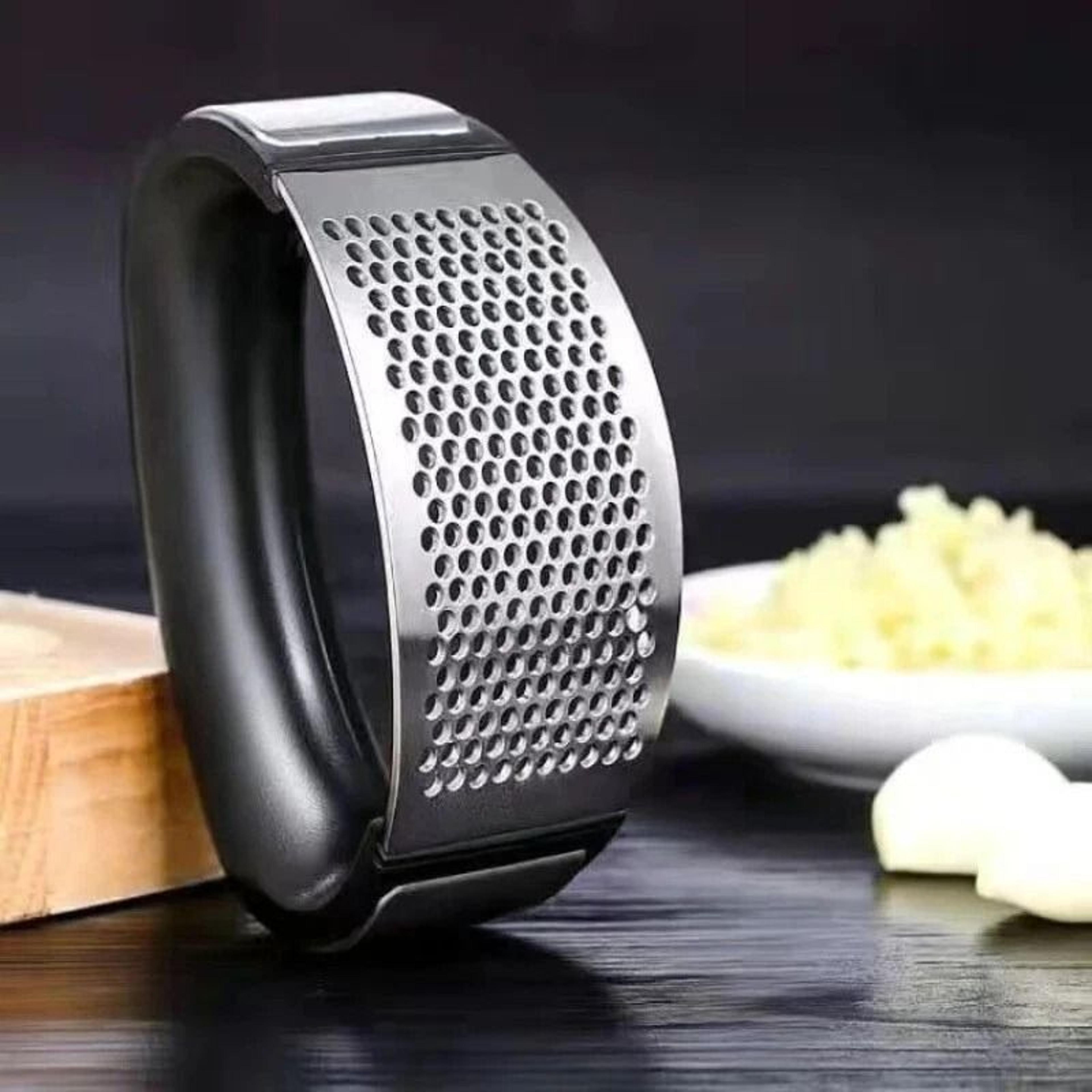 stainless steel garlic press rocker easy clean manual garlic crusher