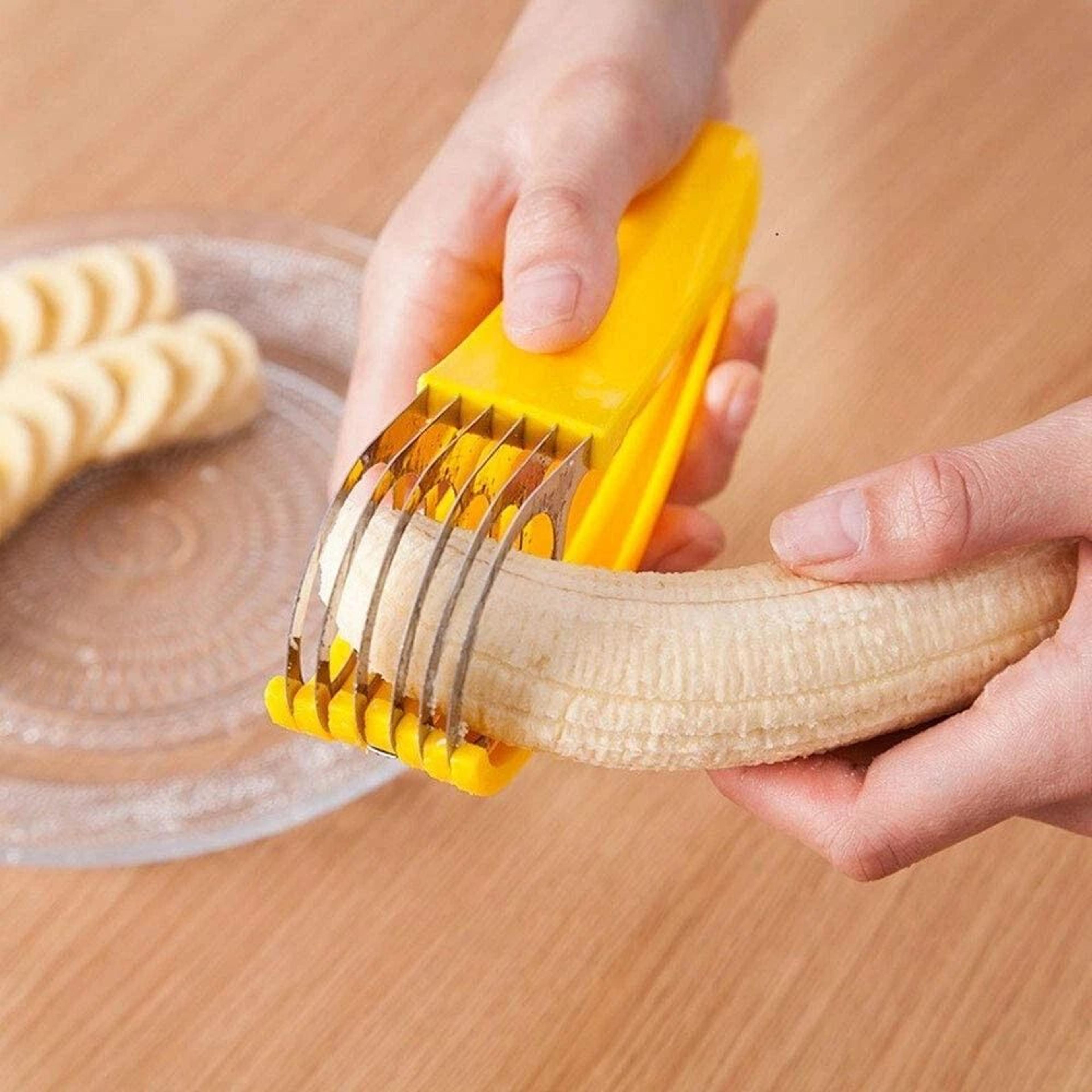 stainless steel banana slicer for fast, even fruit prep