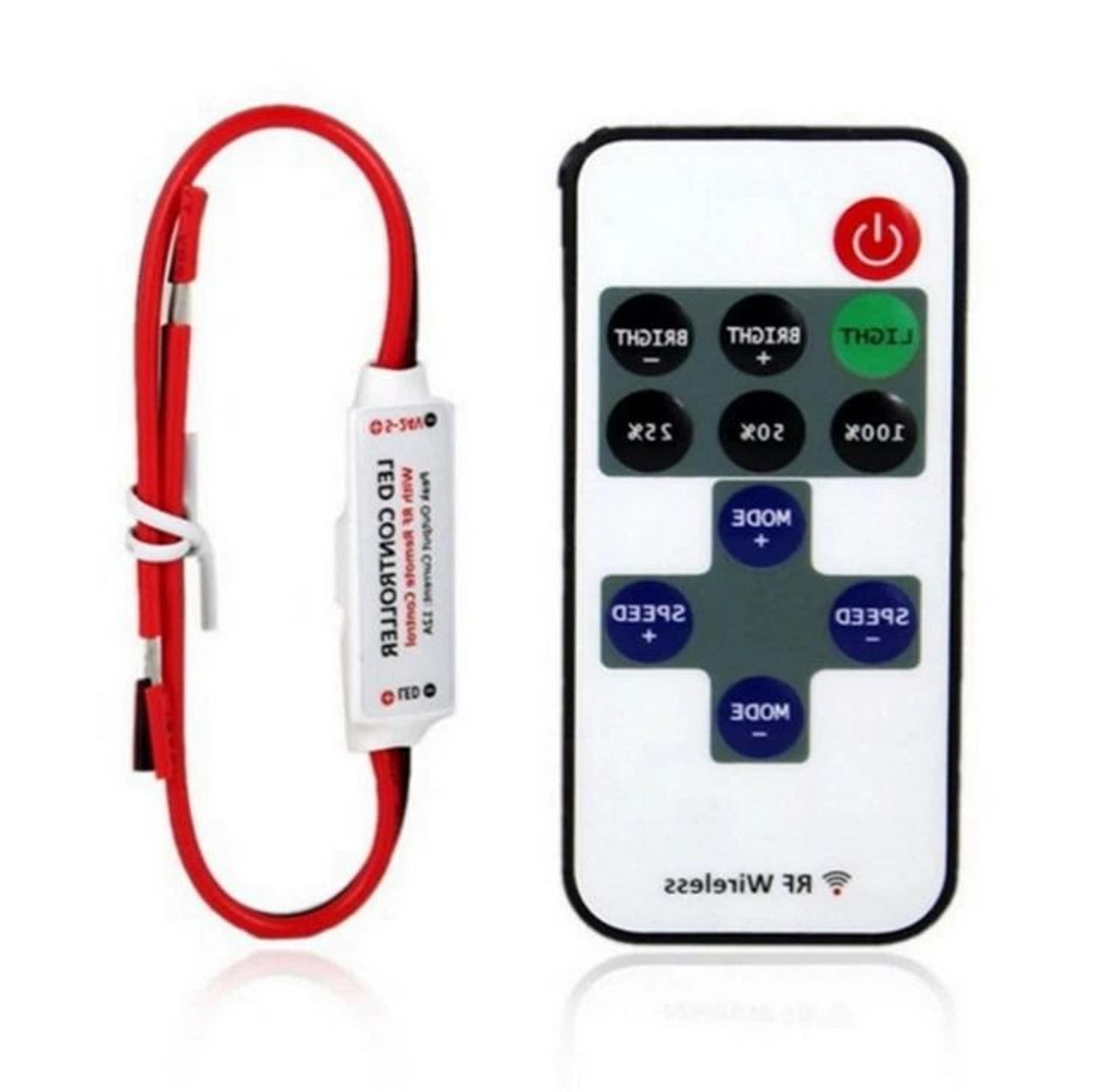 rf remote dimmer mini led strip light controller for single-color accent lighting