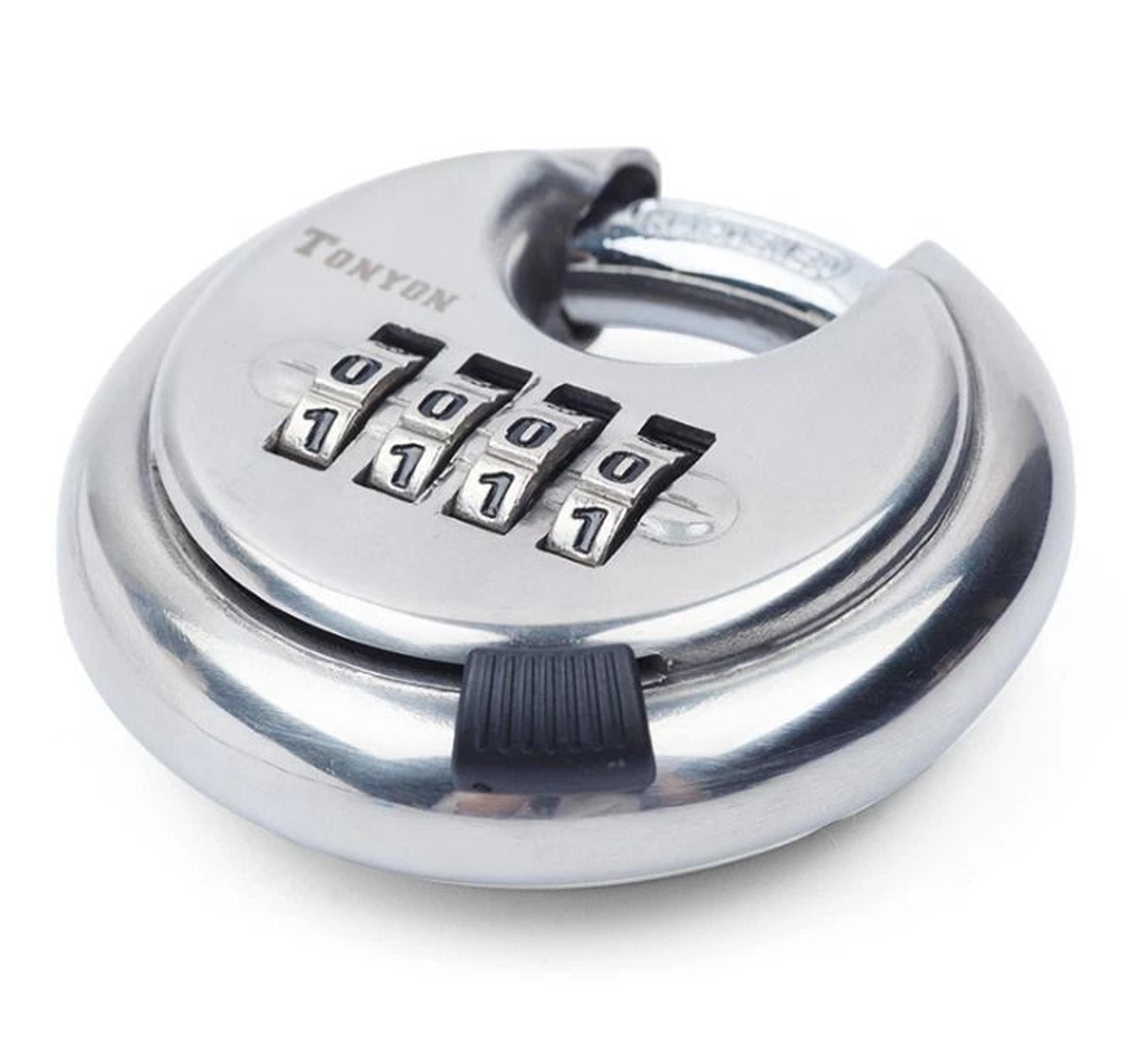 stainless steel combination discus padlock for outdoor warehouse and cabinet doors