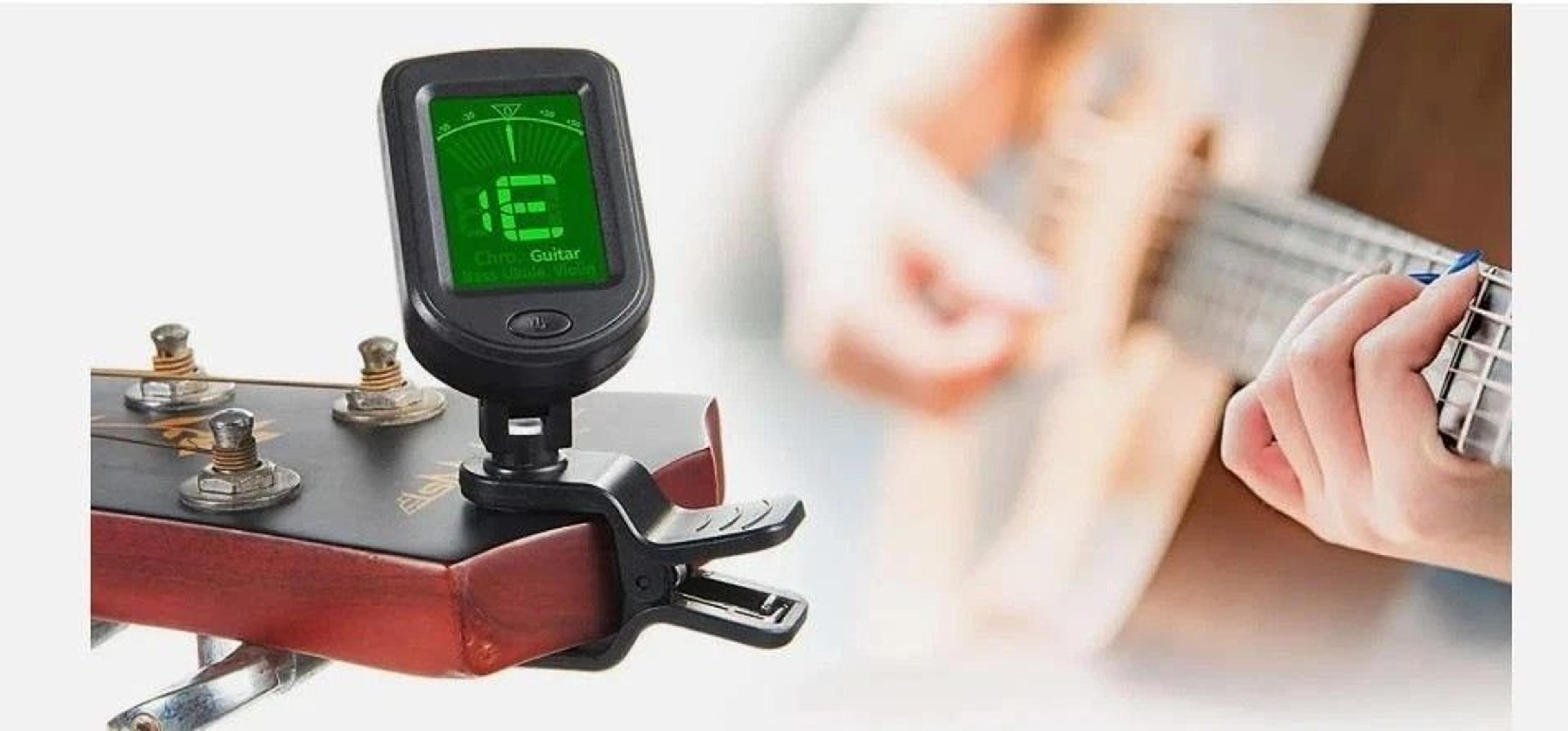 clip-on chromatic guitar tuner for acoustic electric bass ukulele violin