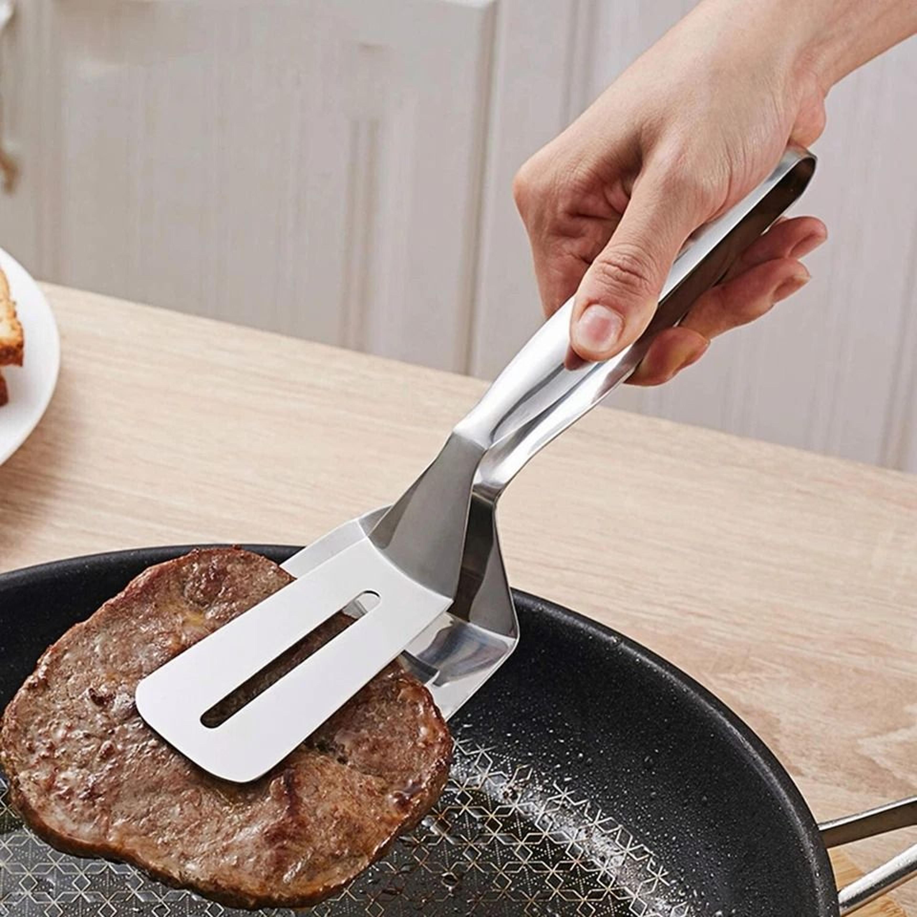 stainless steel steak tongs bbq grill clamp for meat bread and serving