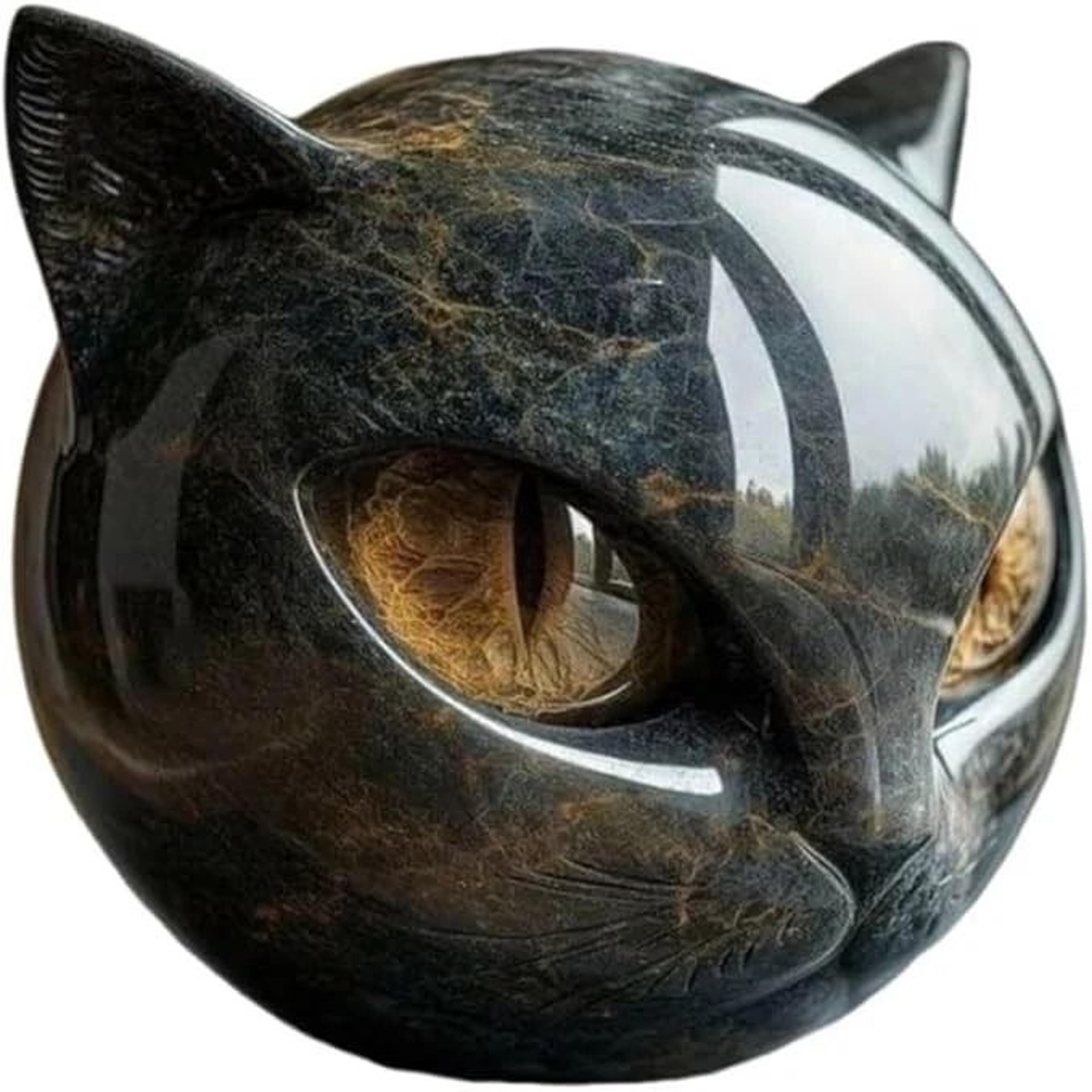 elegant black cat figurine tabletop statue for modern home decor and cat lover gifts