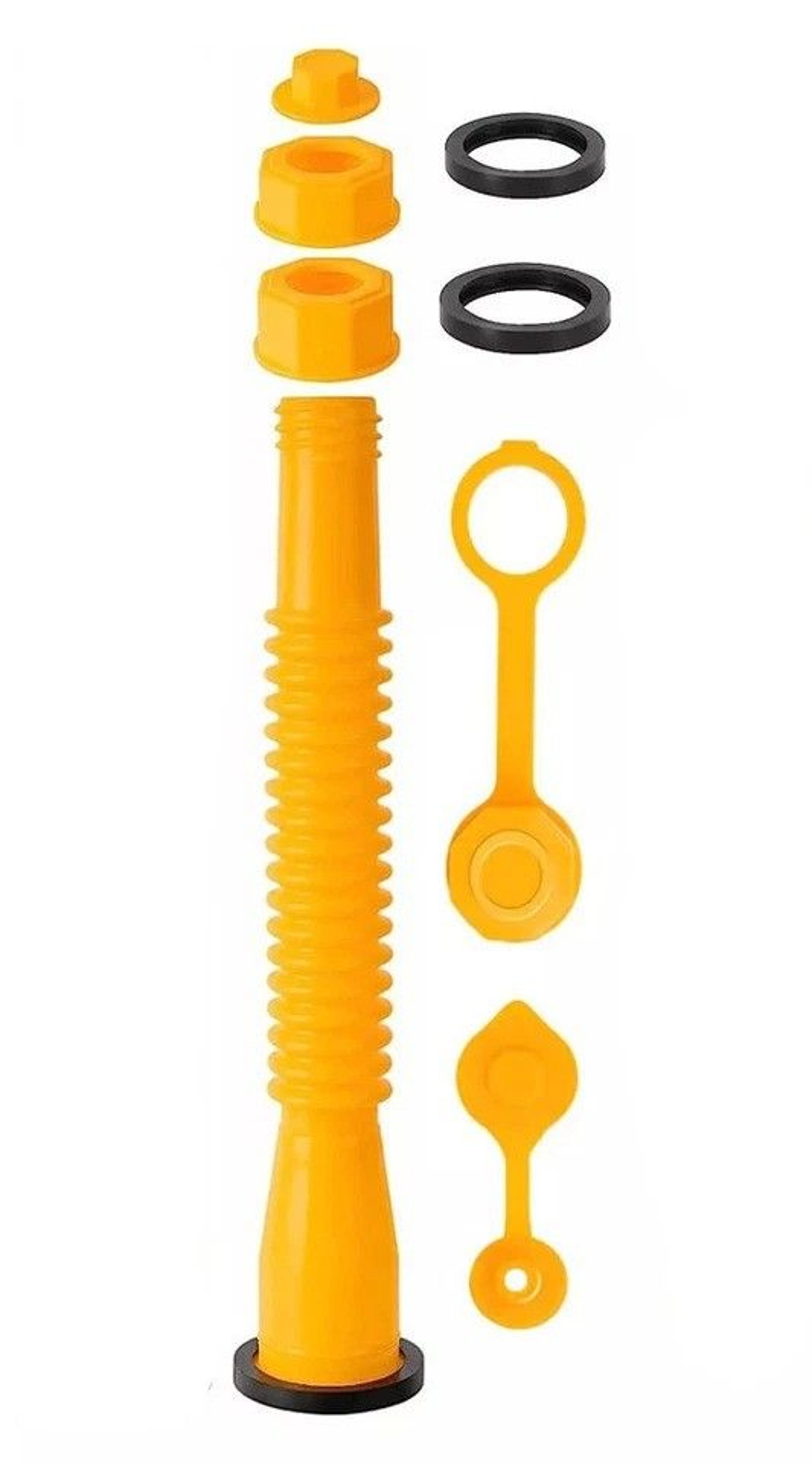 flexible gas can spout replacement kit with vent caps for plastic fuel cans