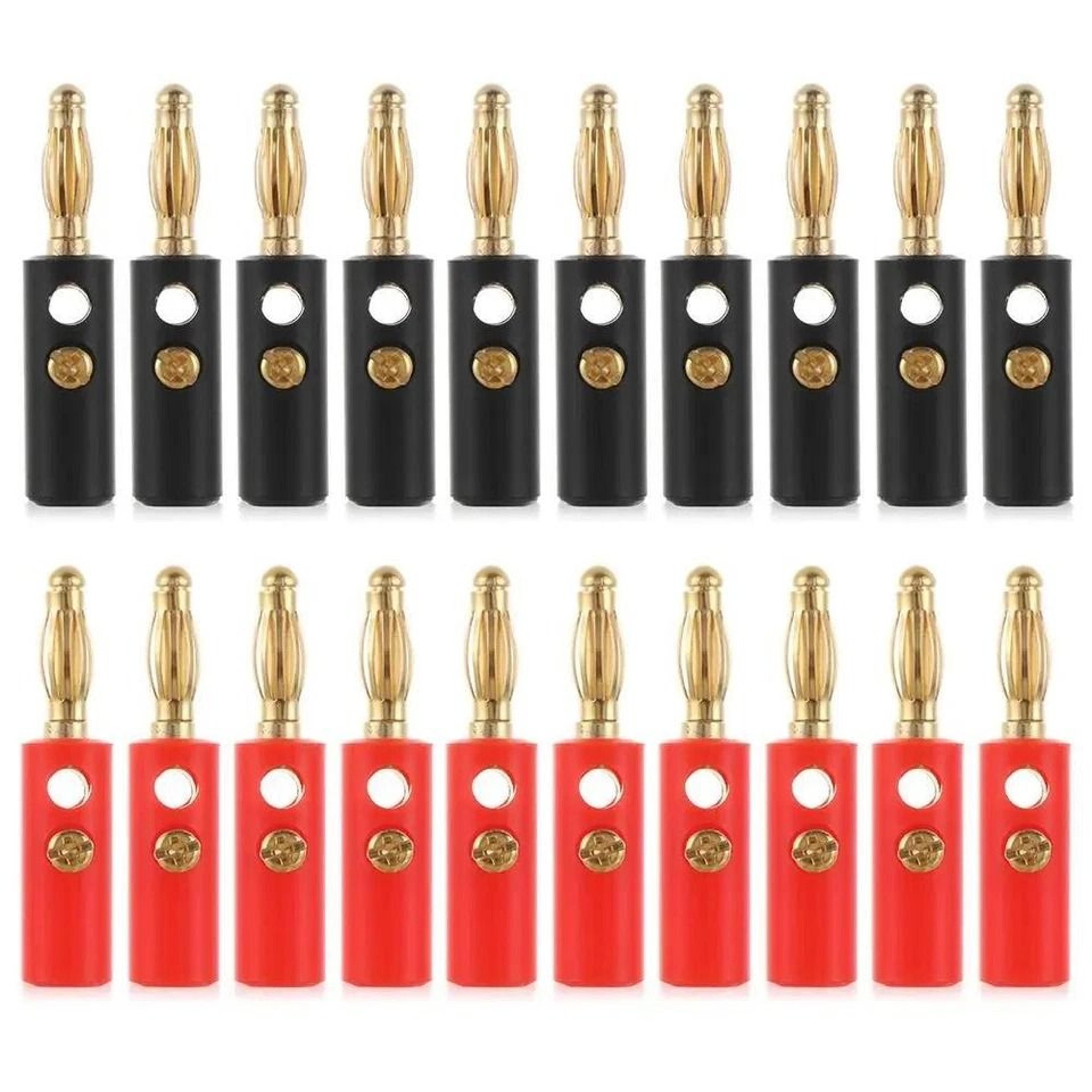 banana plugs set gold plated screw speaker wire connectors