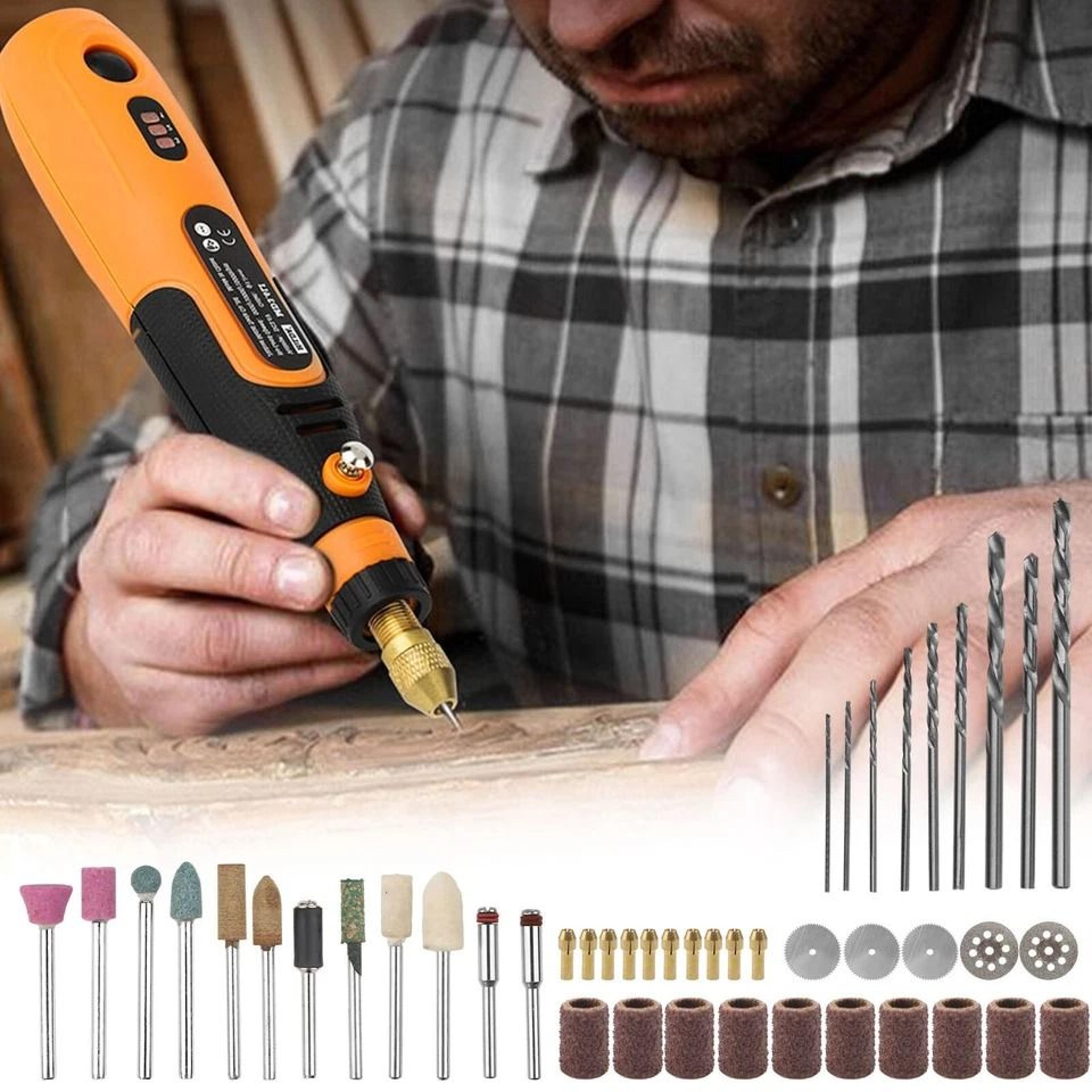 cordless rotary tool kit with accessories for sanding polishing engraving