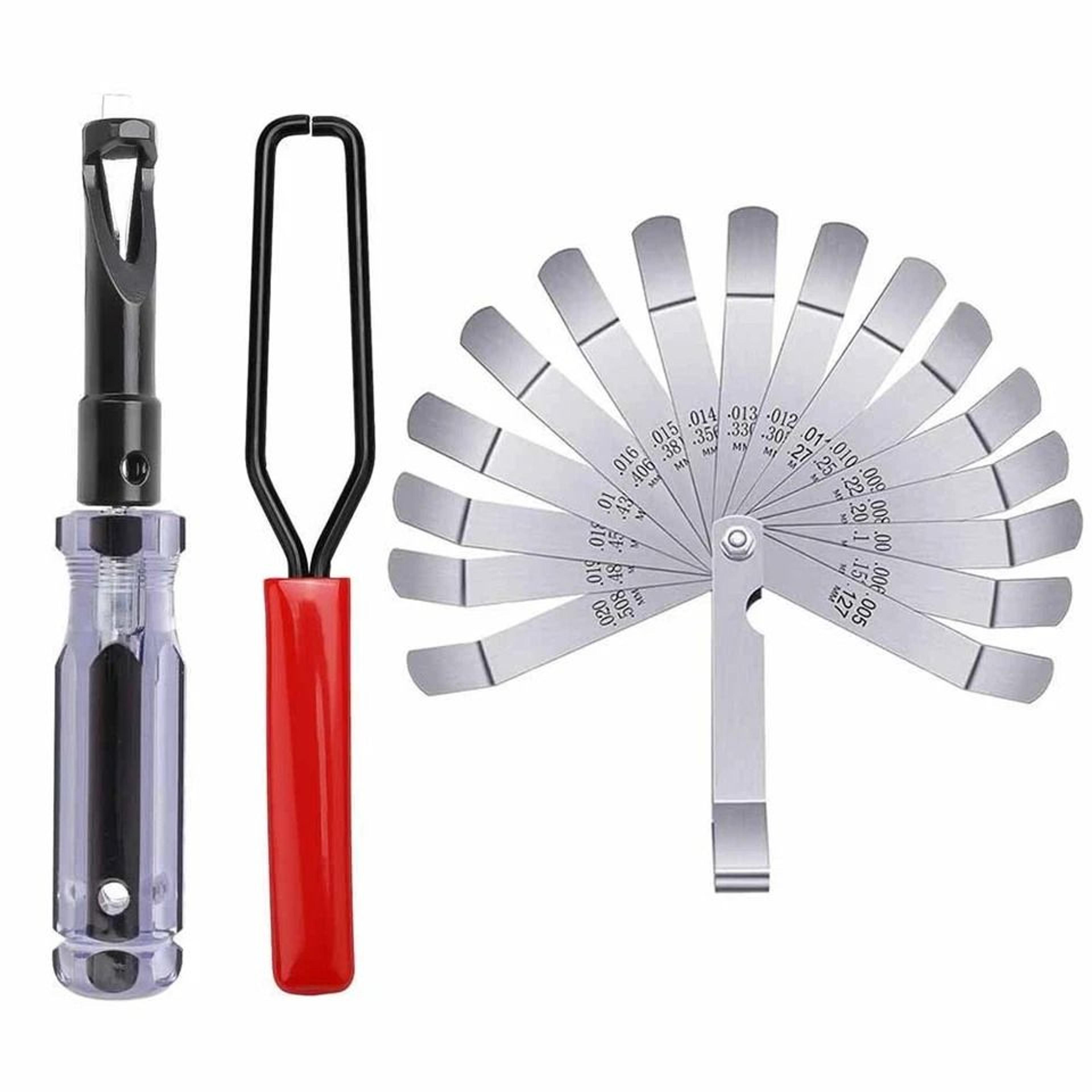 honda valve lash adjustment tool set with jam nut wrench and feeler gauge