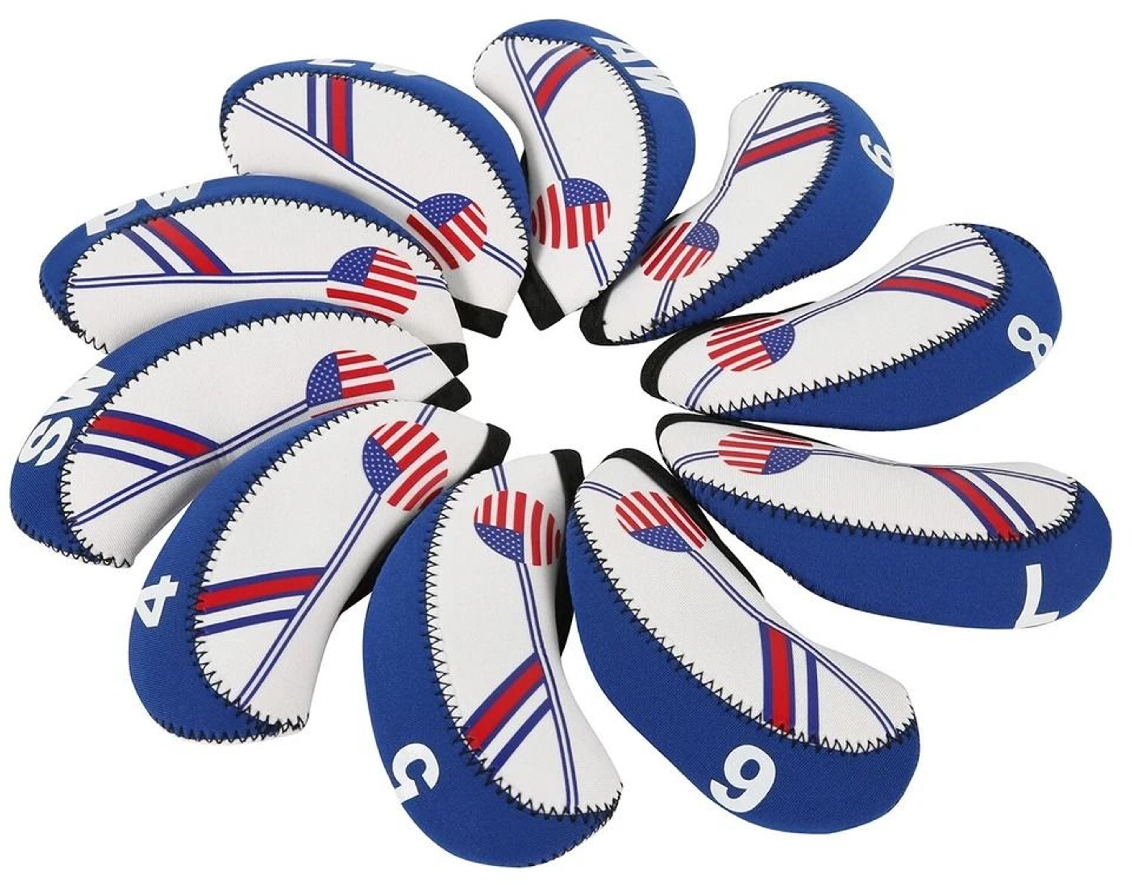 usa flag golf iron head covers neoprene golf club covers