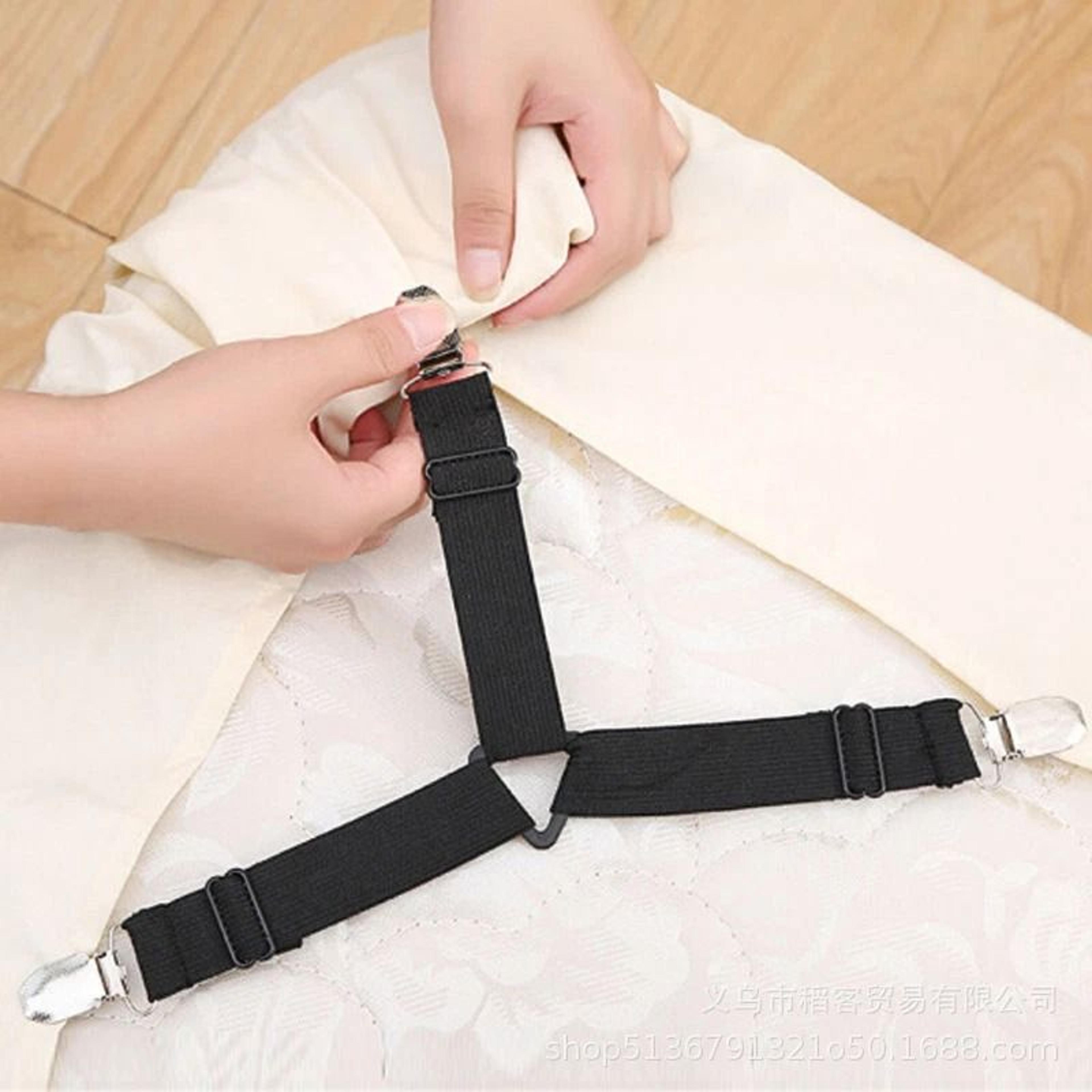 adjustable bed sheet holder straps with triangle mattress grippers