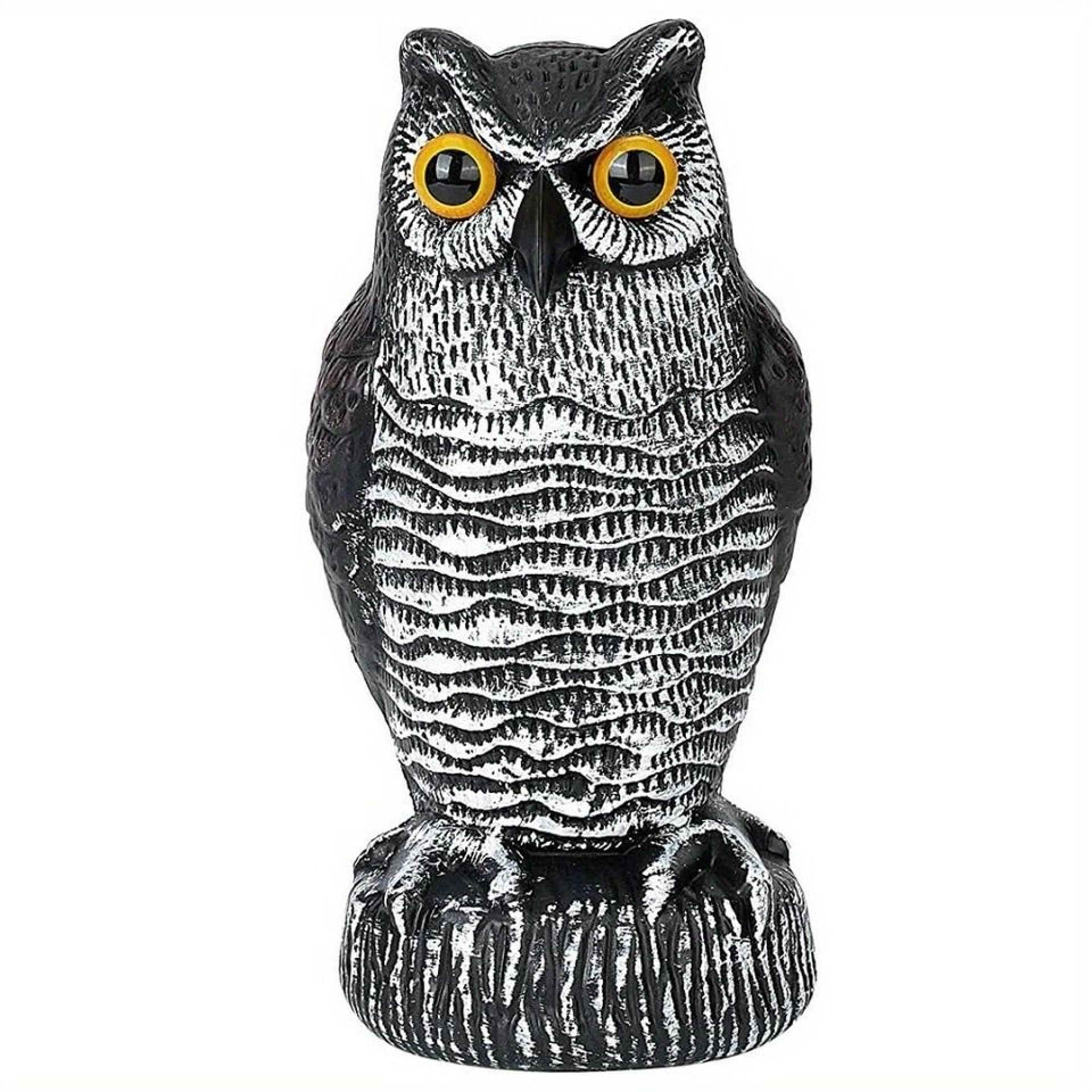 realistic owl decoy bird deterrent for garden yard patio