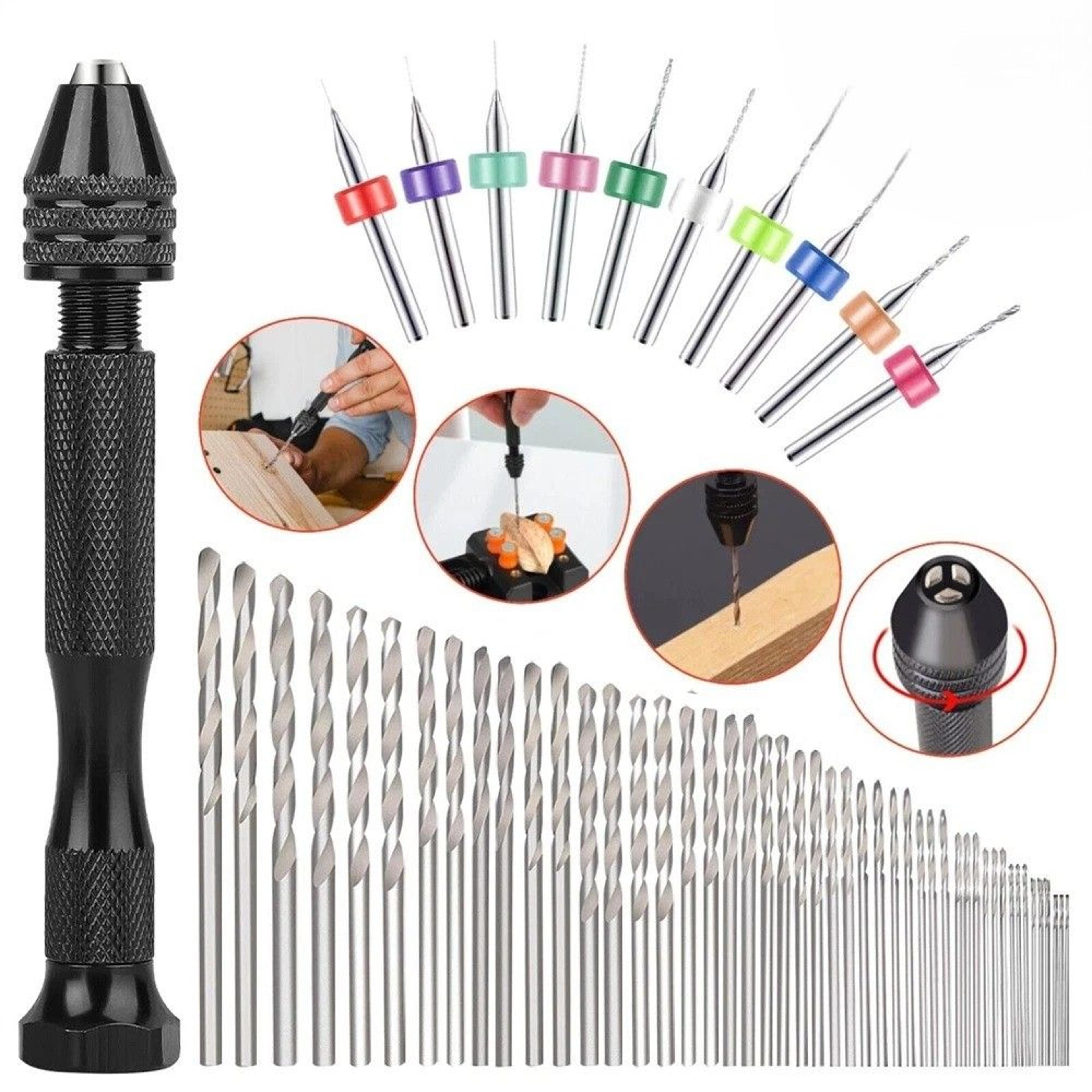 precision pin vise hand drill and micro drill bits set
