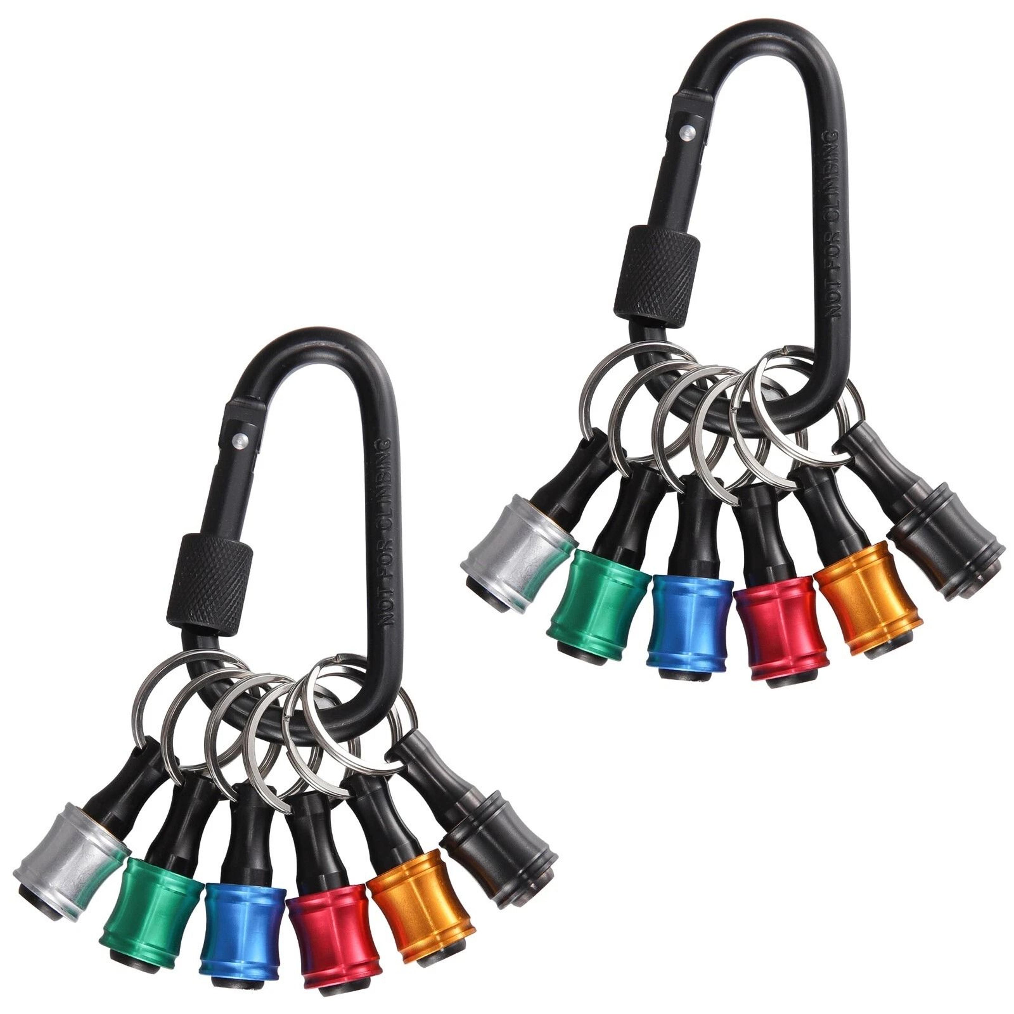 quick release hex shank drill bit keychain holder set