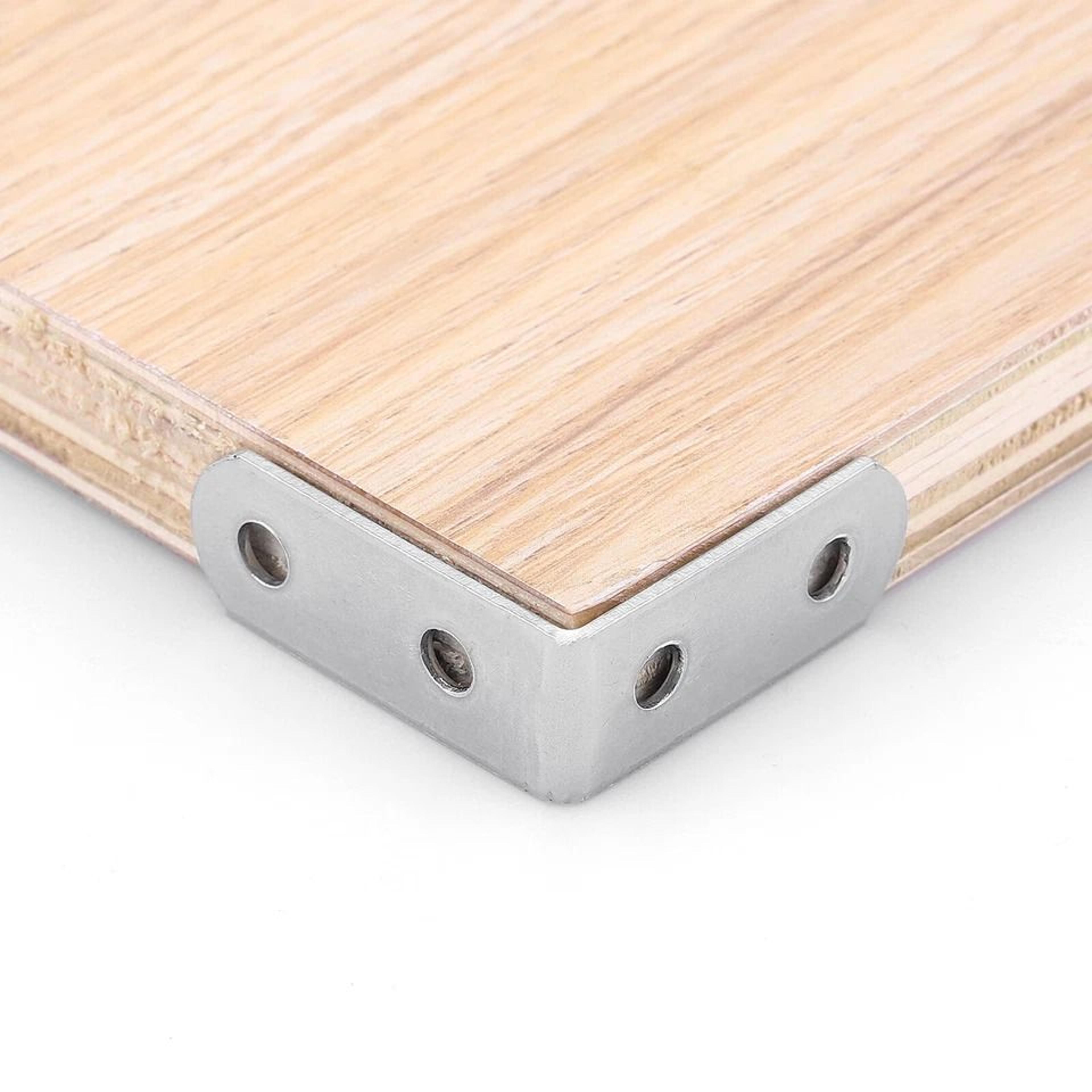 steel corner braces with screws for furniture repair