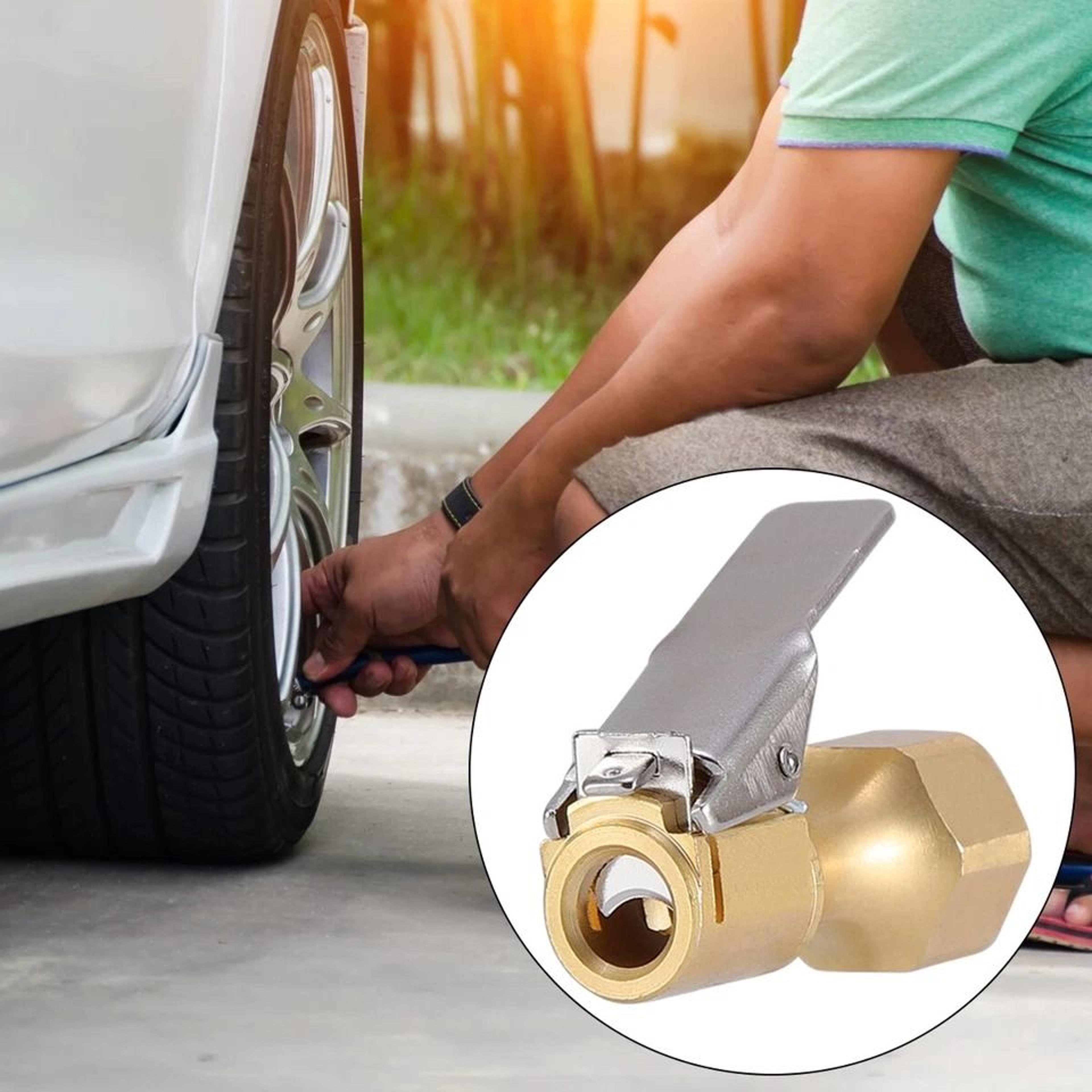 heavy duty lock on tire chuck for inflator gauges