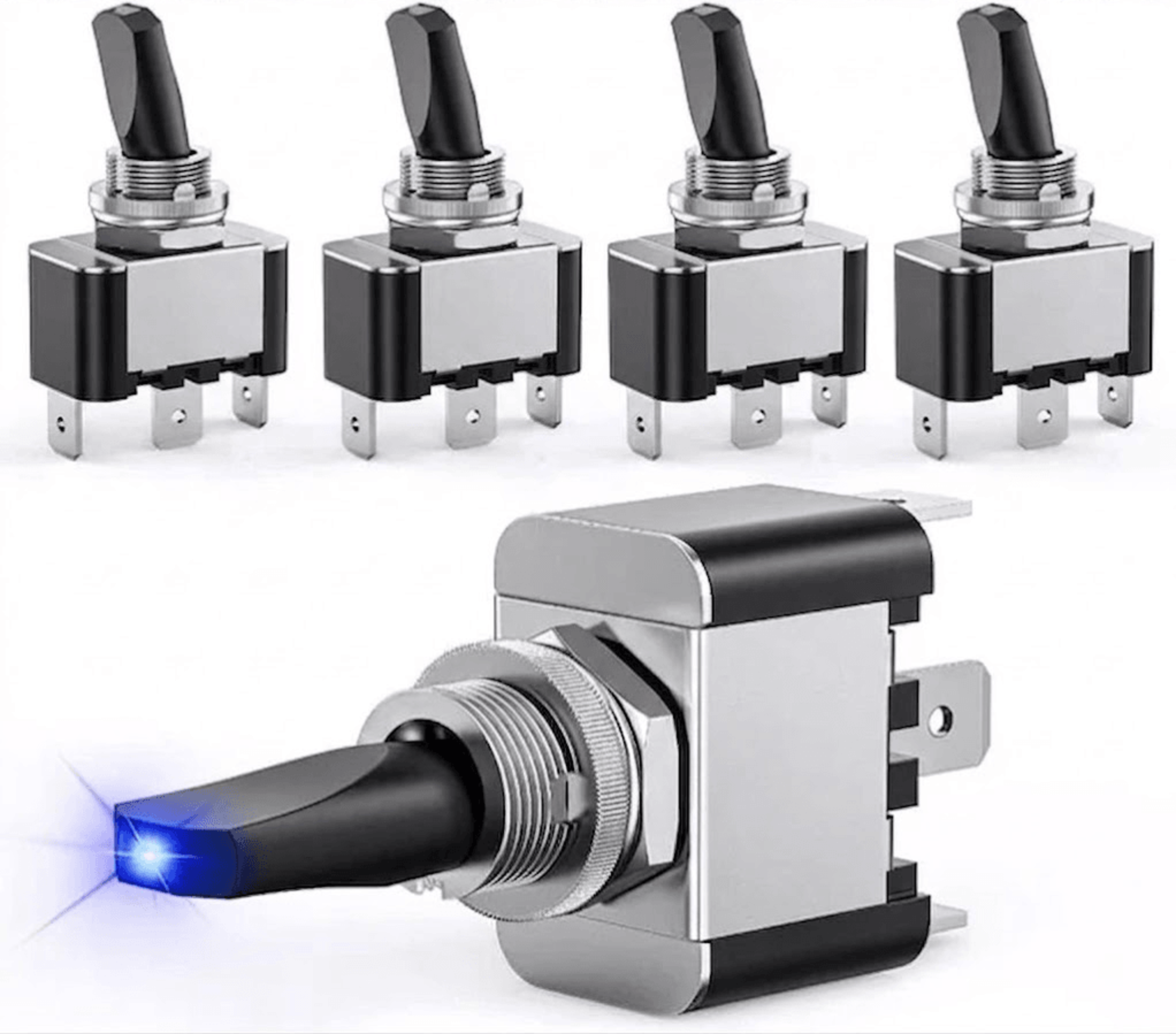 blue led rocker switch pin on off for car boat marine