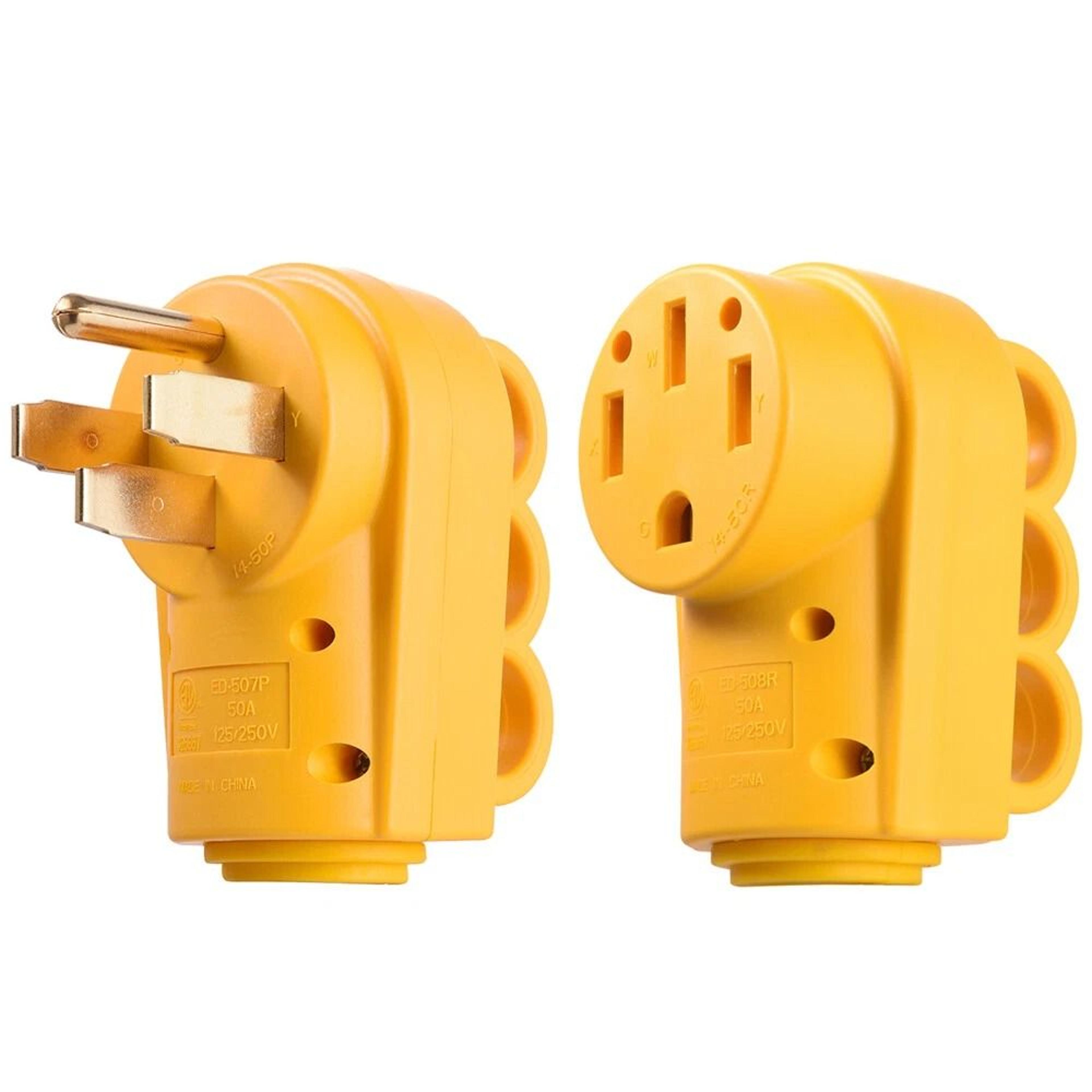 amp rv replacement plug set male and female camper cord end