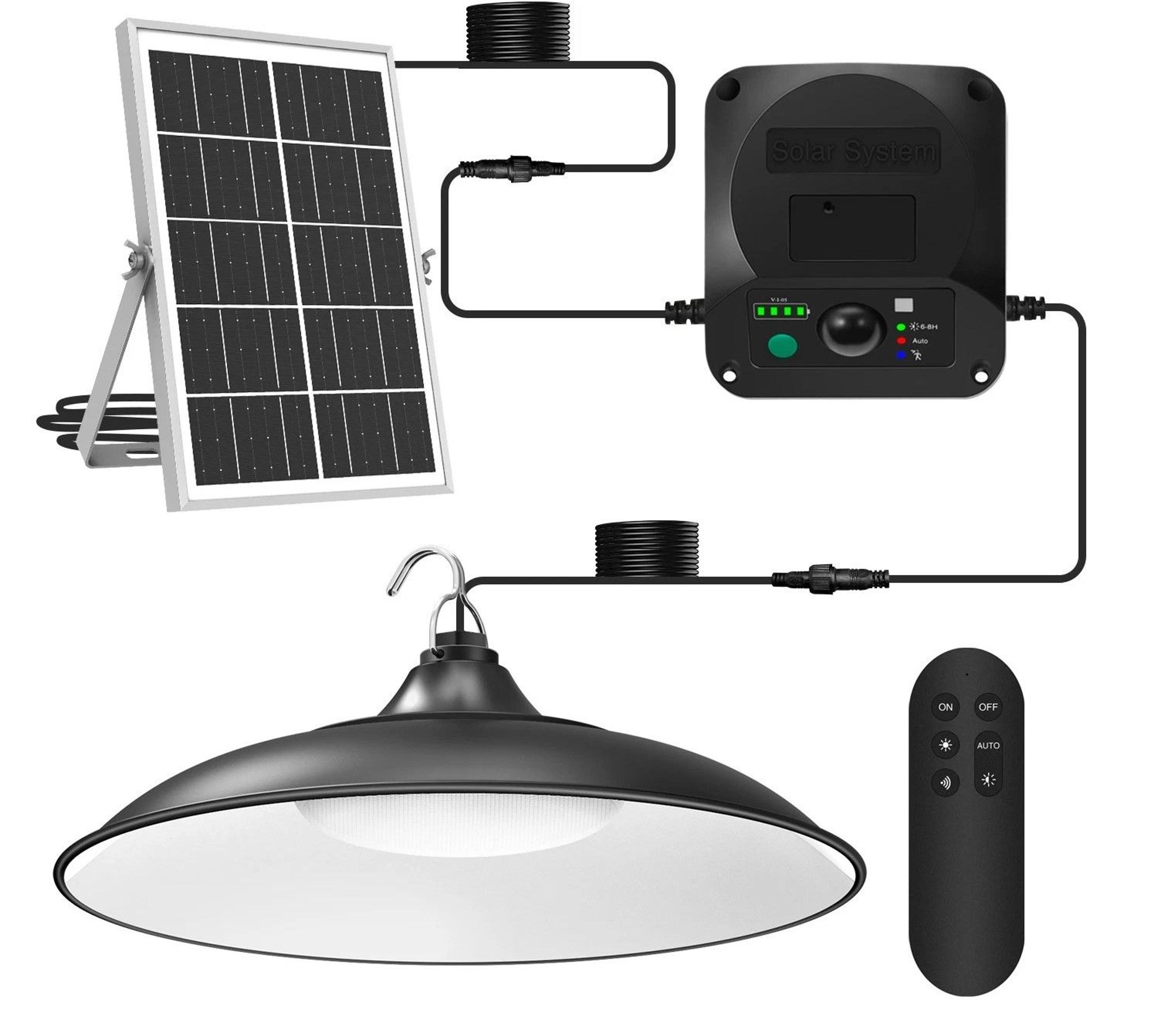 solar ceiling pendant light with remote for outdoor garden patio lighting