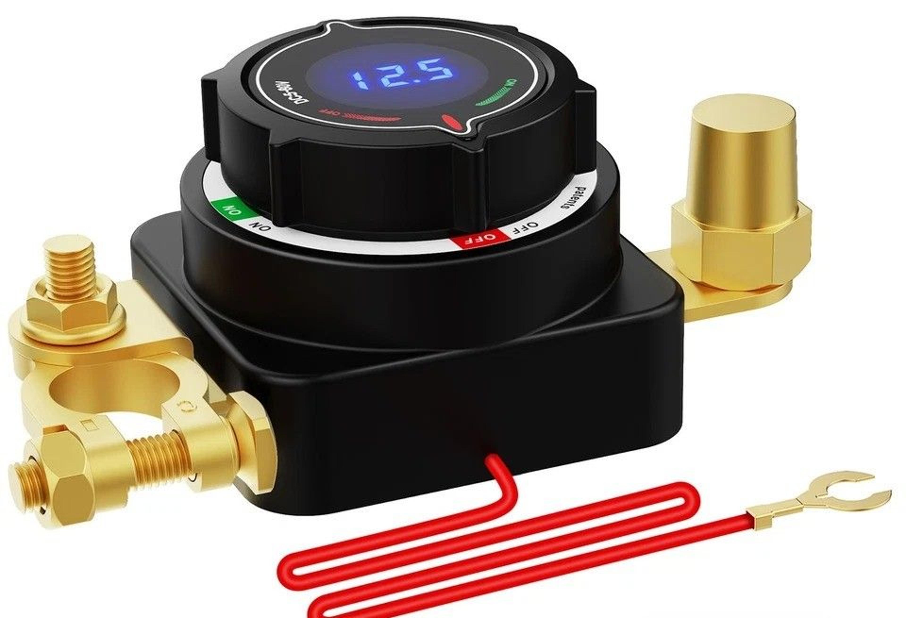 battery disconnect switch with voltmeter for rv boat car