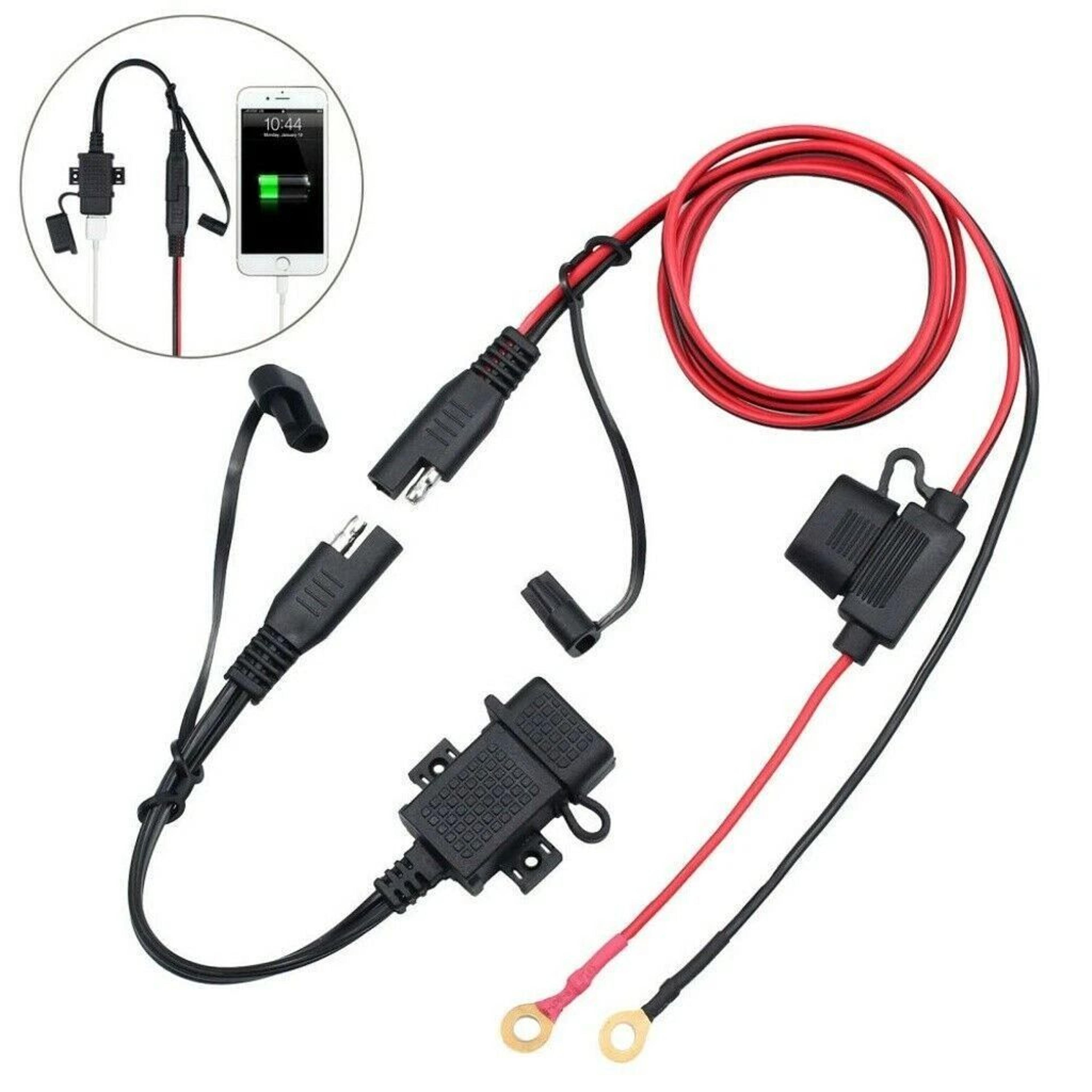 waterproof motorcycle usb charger sae to usb adapter with fuse