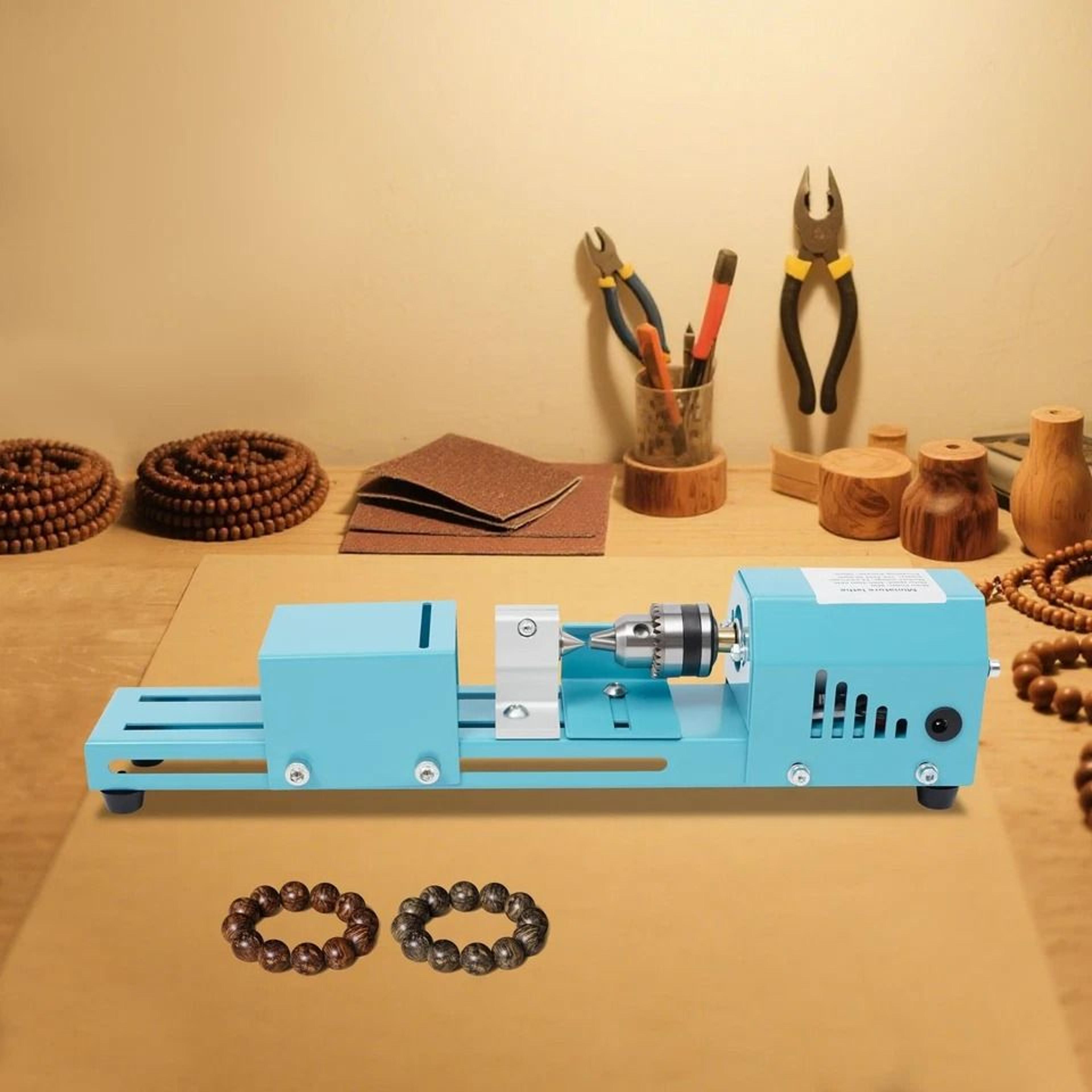 compact table top lathe machine for woodworking mini wood lathe mill & turn tool