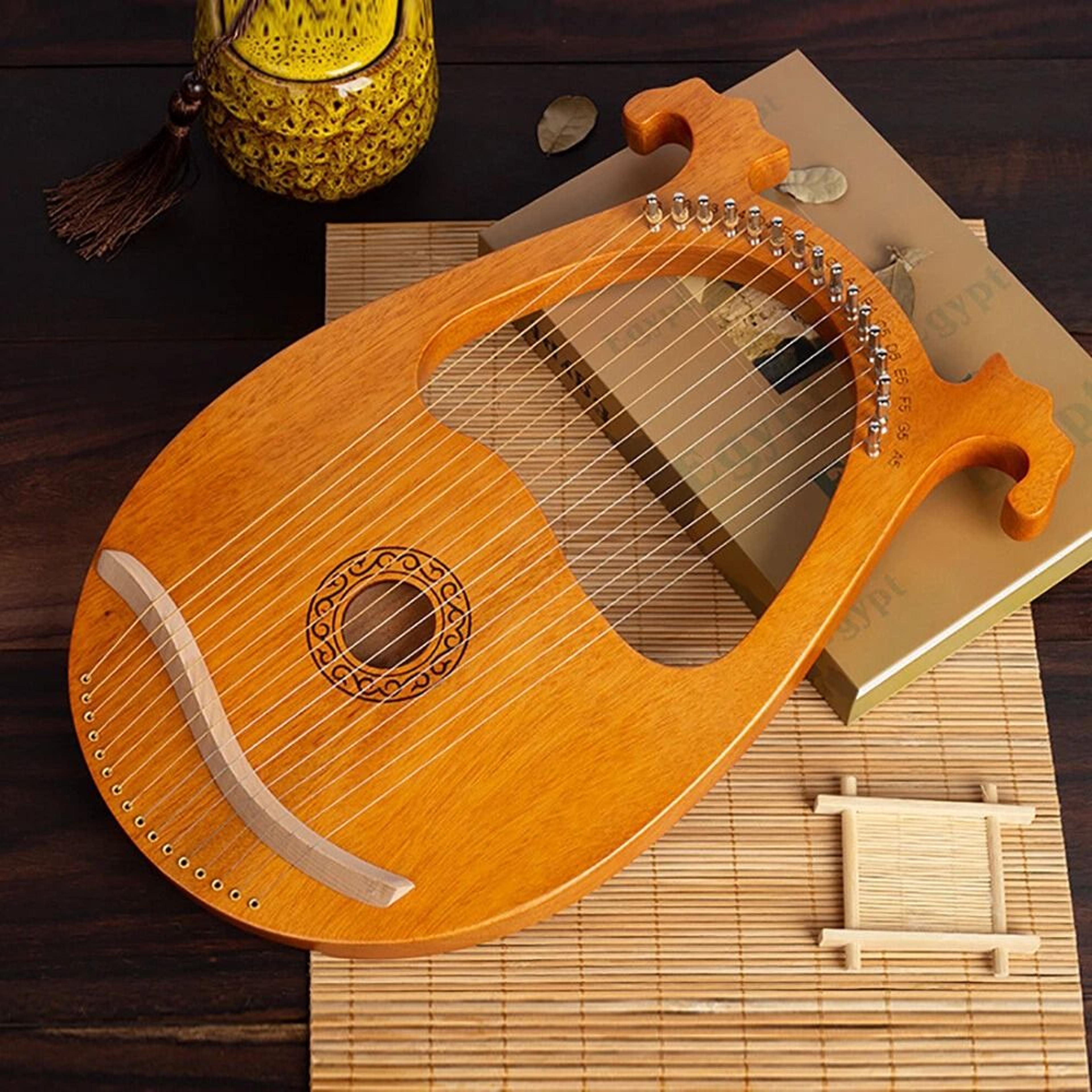 string mahogany lyre harp beginner instrument
