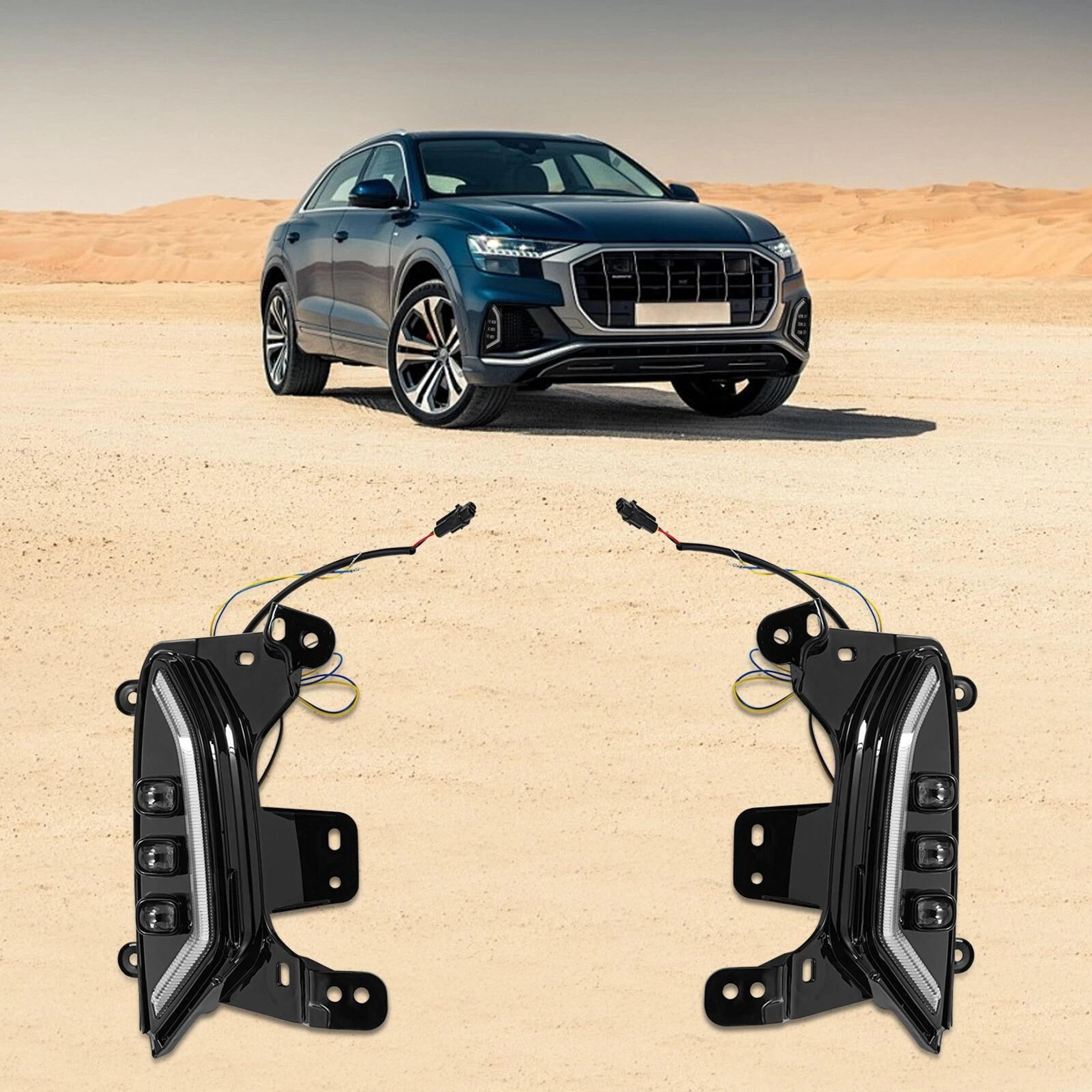 led fog lights with daytime running lights and turn signal universal fit for vehicles